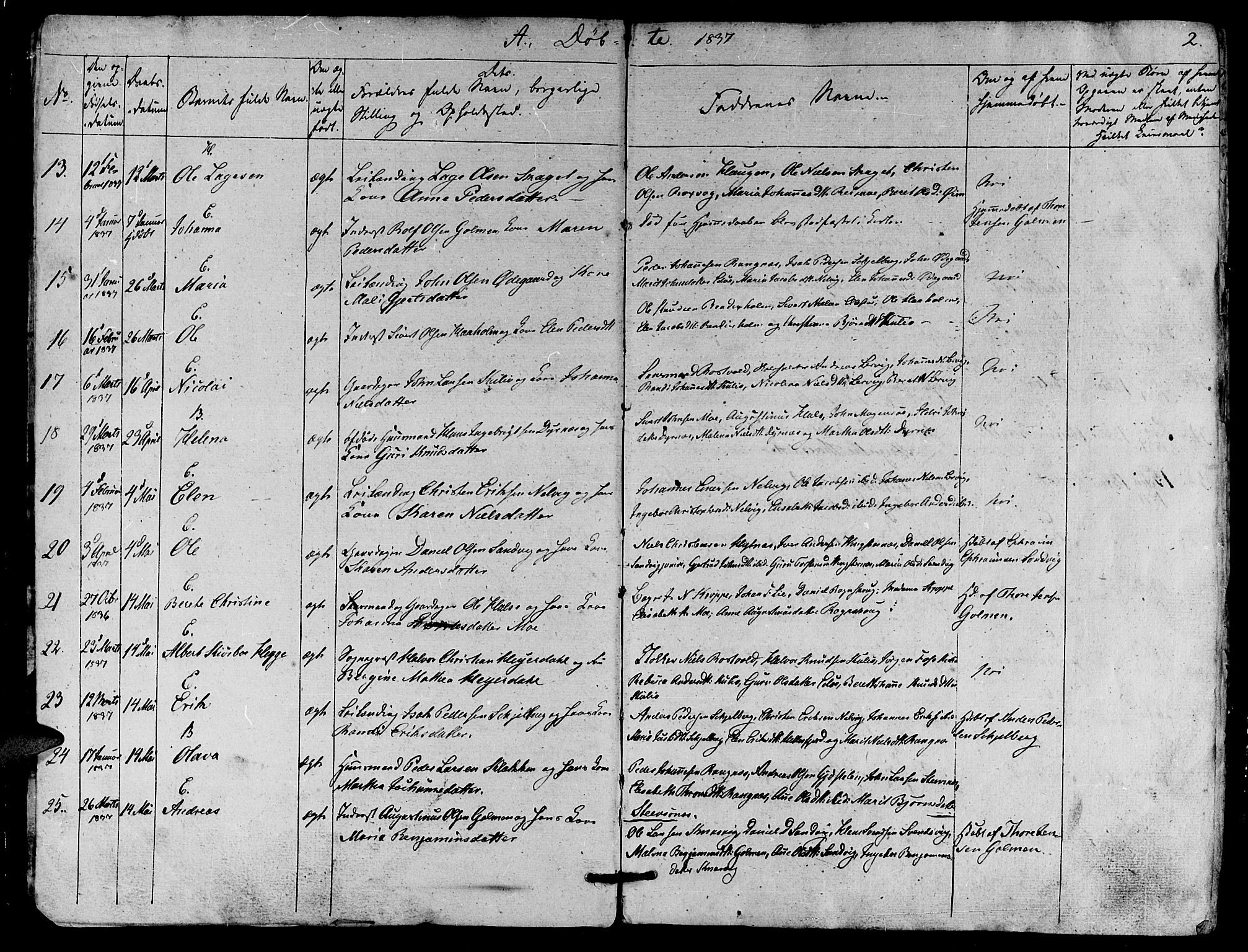 Ministerialprotokoller, klokkerbøker og fødselsregistre - Møre og Romsdal, SAT/A-1454/581/L0936: Ministerialbok nr. 581A04, 1836-1852, s. 2