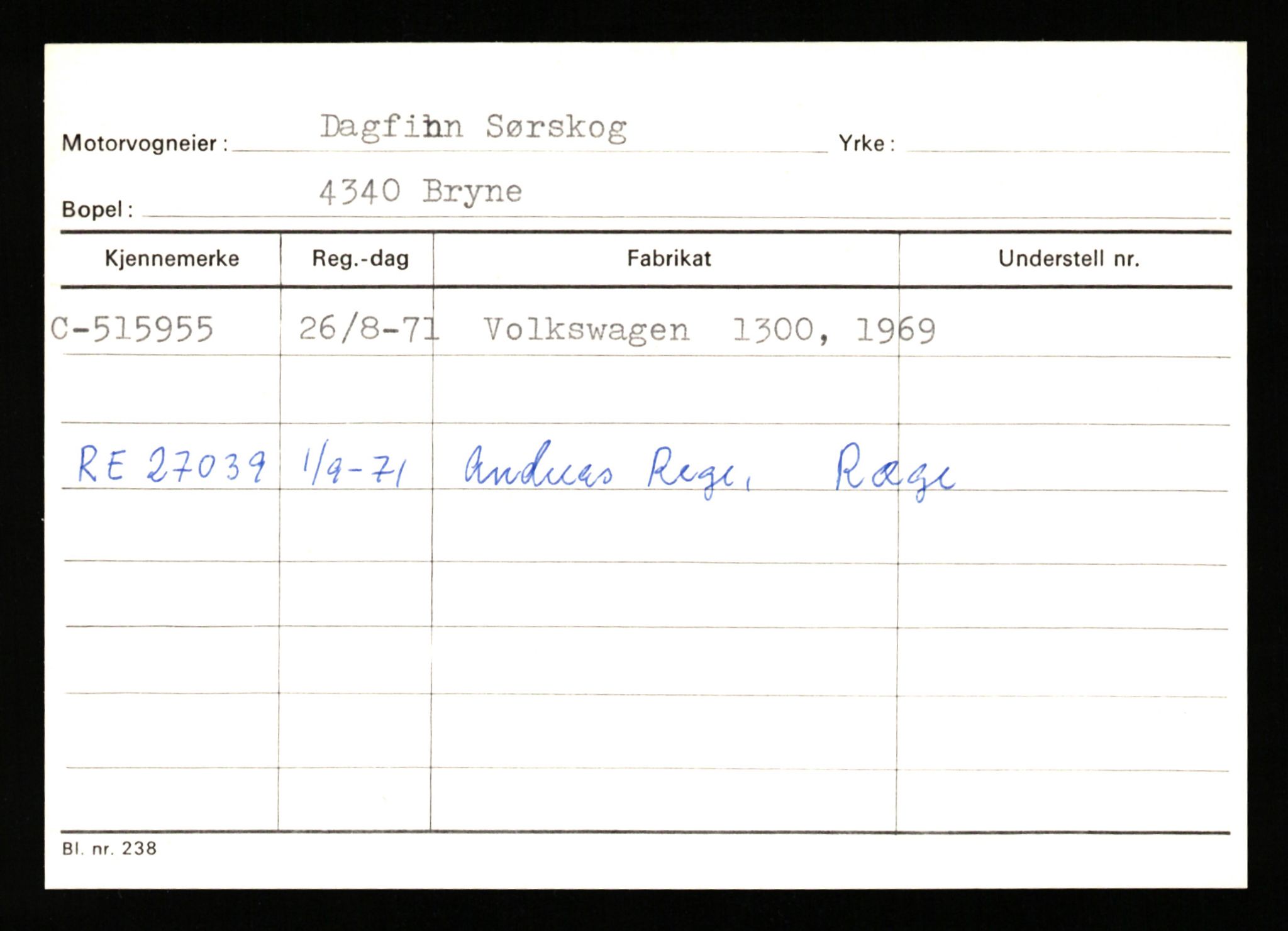 Stavanger trafikkstasjon, SAST/A-101942/0/G/L0012: Registreringsnummer: 363571 - 800000, 1930-1971, s. 857
