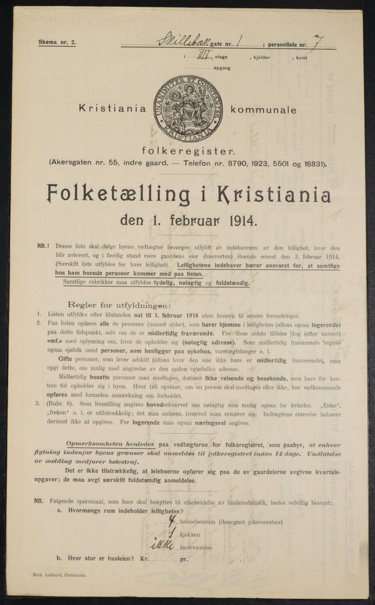 OBA, Kommunal folketelling 1.2.1914 for Kristiania, 1914, s. 95317