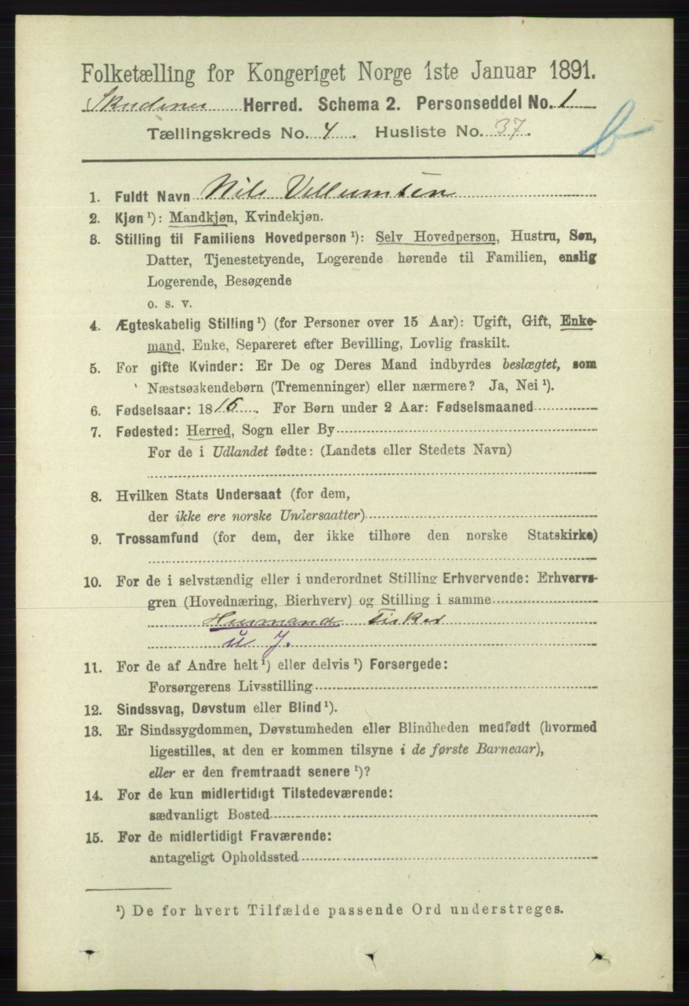 RA, Folketelling 1891 for 1150 Skudenes herred, 1891, s. 4741