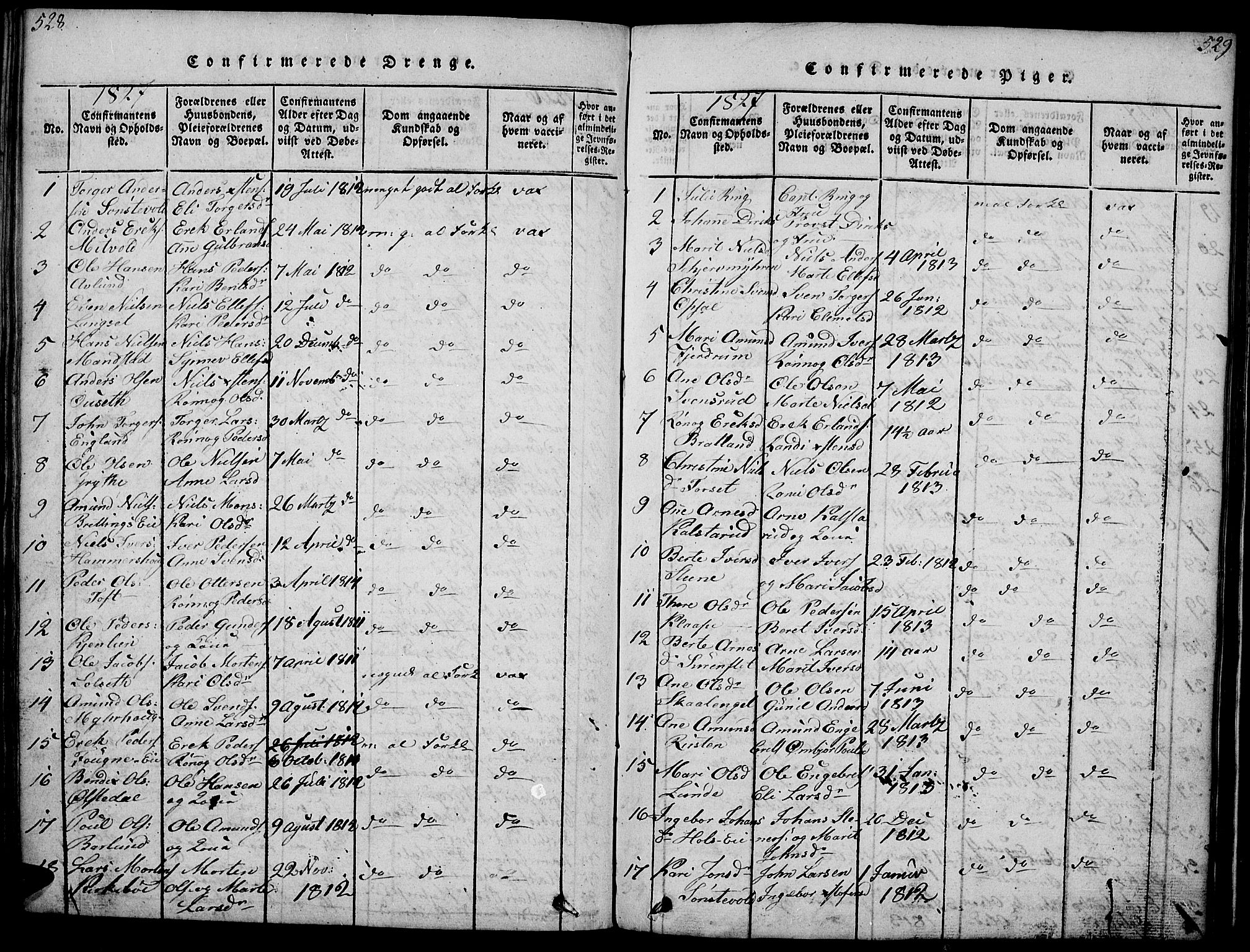 Gausdal prestekontor, SAH/PREST-090/H/Ha/Haa/L0005: Ministerialbok nr. 5, 1817-1829, s. 528-529