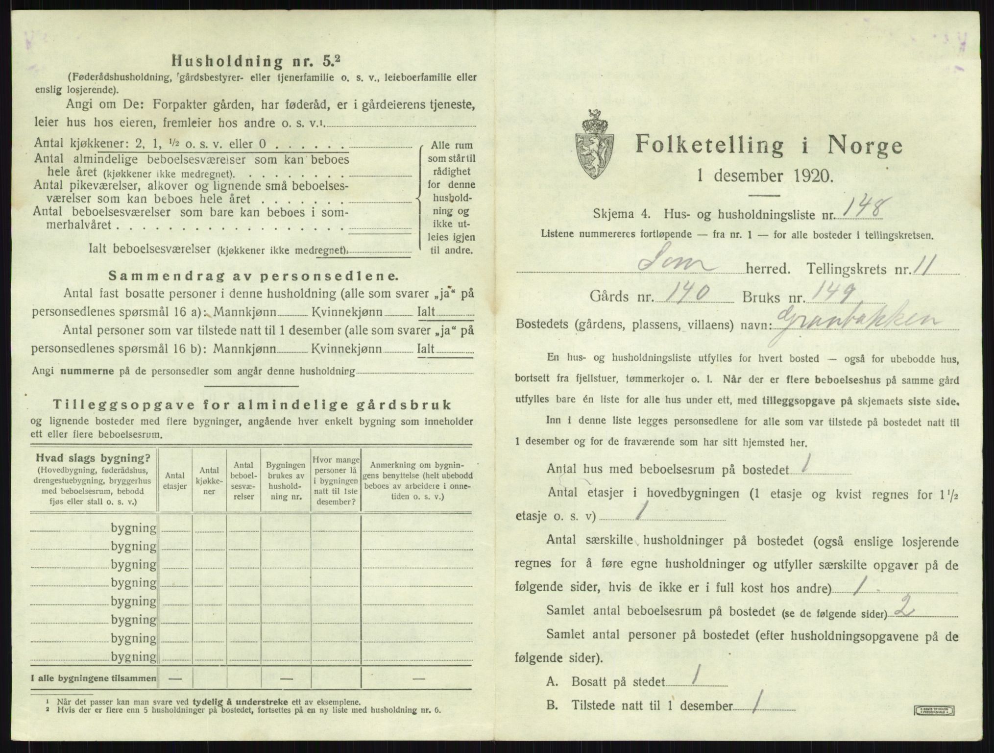 SAKO, Folketelling 1920 for 0721 Sem herred, 1920, s. 2536
