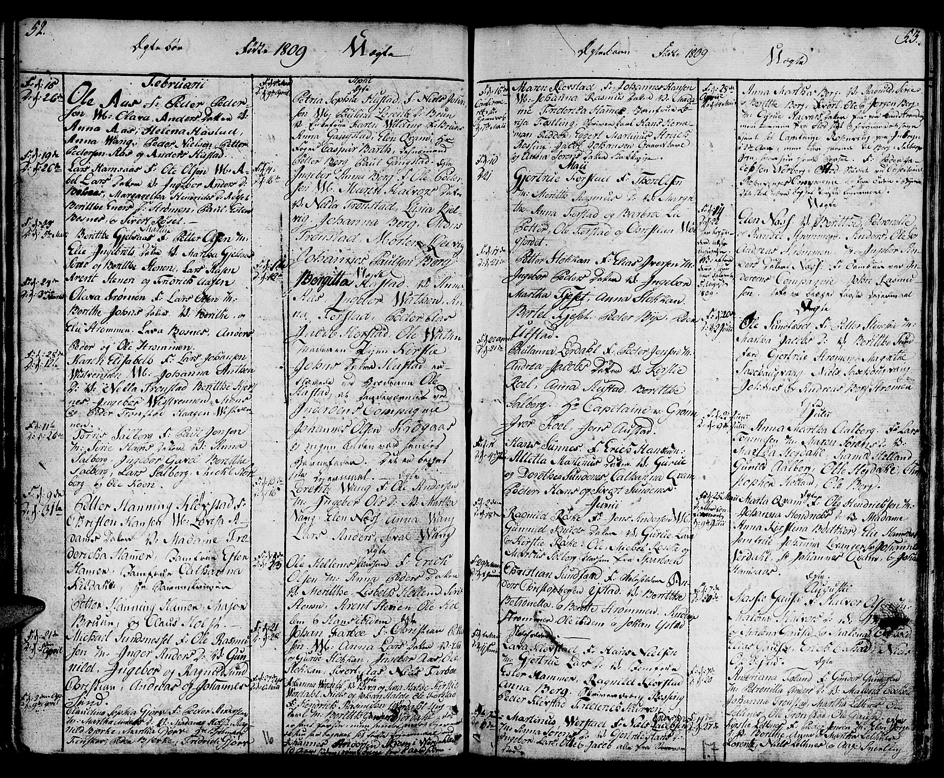 Ministerialprotokoller, klokkerbøker og fødselsregistre - Nord-Trøndelag, AV/SAT-A-1458/730/L0274: Ministerialbok nr. 730A03, 1802-1816, s. 52-53