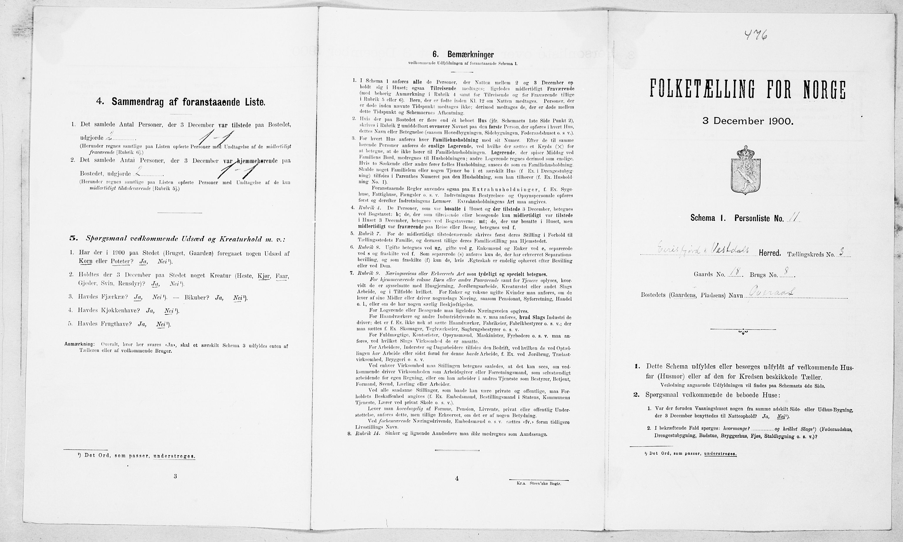 SAT, Folketelling 1900 for 1542 Eresfjord og Vistdal herred, 1900, s. 219