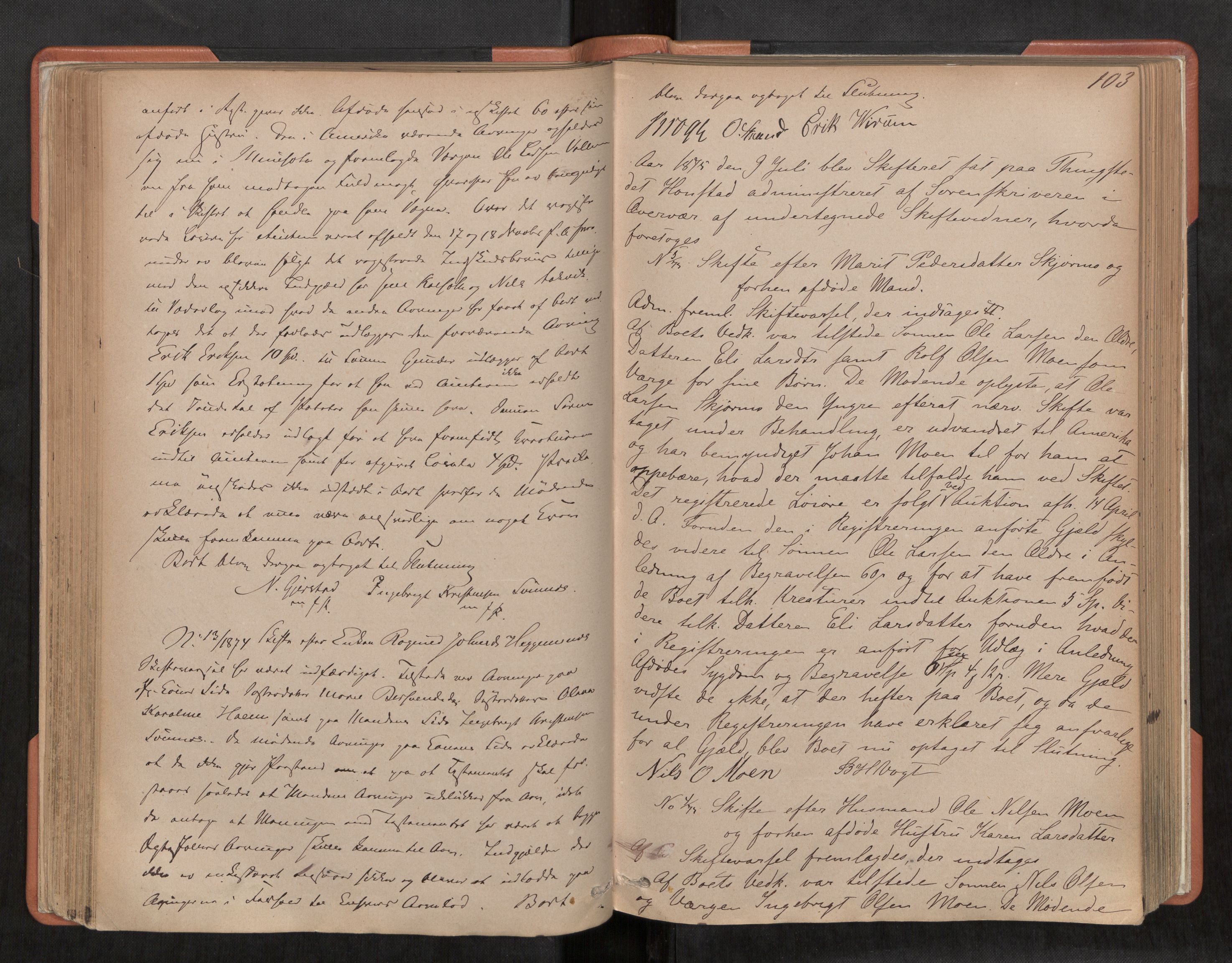 Nordmøre sorenskriveri, AV/SAT-A-4132/1/3/3B/L0003: Forhandlingsprotokoll nr. 03, 1871-1881, s. 103