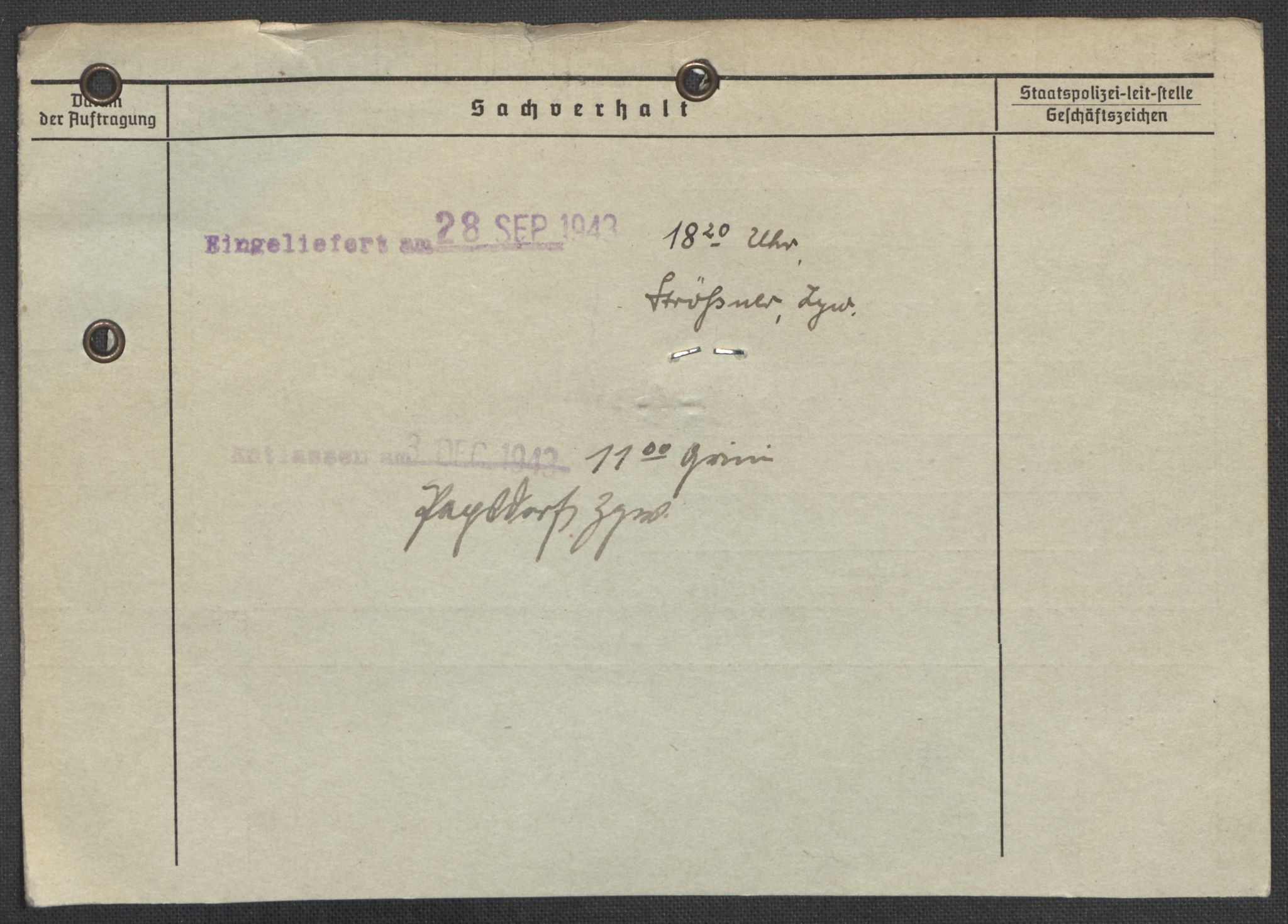 Befehlshaber der Sicherheitspolizei und des SD, RA/RAFA-5969/E/Ea/Eaa/L0008: Register over norske fanger i Møllergata 19: Oelze-Ru, 1940-1945, s. 1263