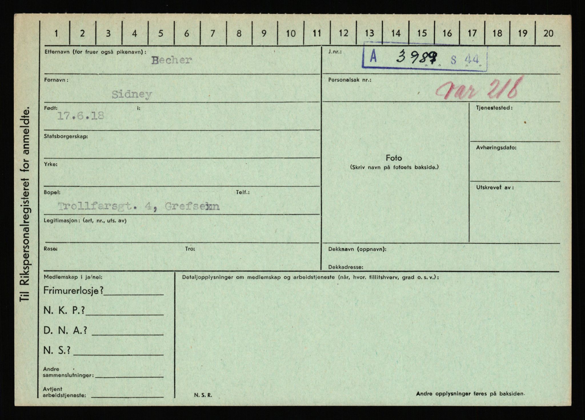 Statspolitiet - Hovedkontoret / Osloavdelingen, AV/RA-S-1329/C/Ca/L0002: Arneberg - Brand, 1943-1945, s. 1581