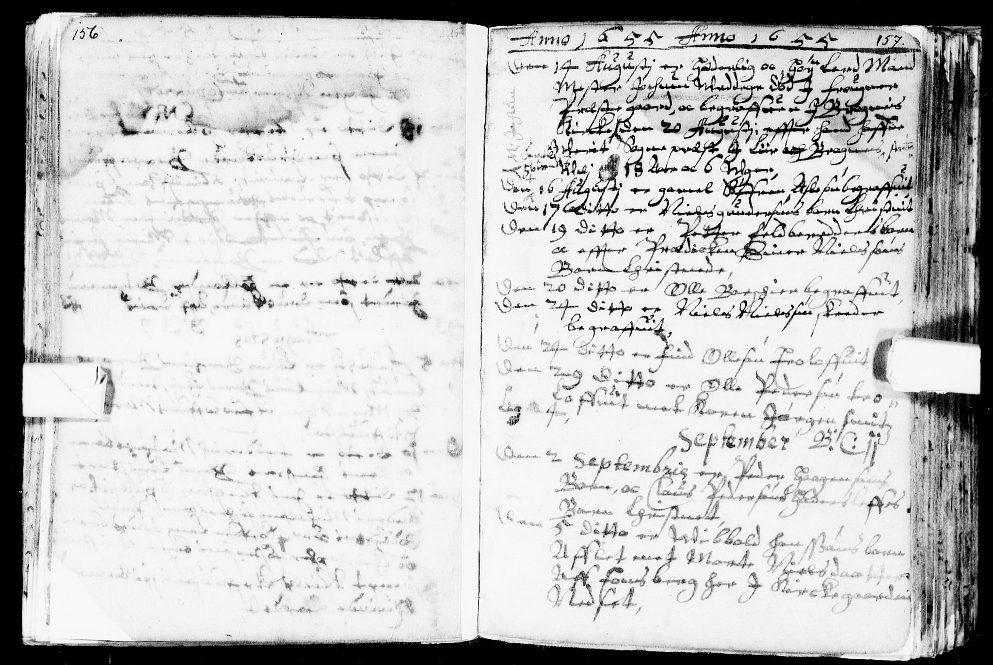 Bragernes kirkebøker, SAKO/A-6/F/Fa/L0001: Ministerialbok nr. I 1, 1634-1662, s. 156-157