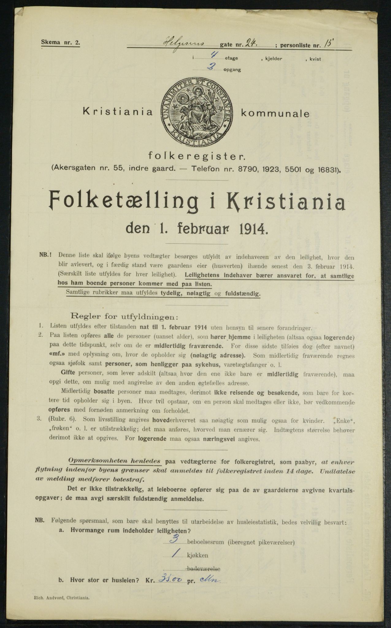 OBA, Kommunal folketelling 1.2.1914 for Kristiania, 1914, s. 38519