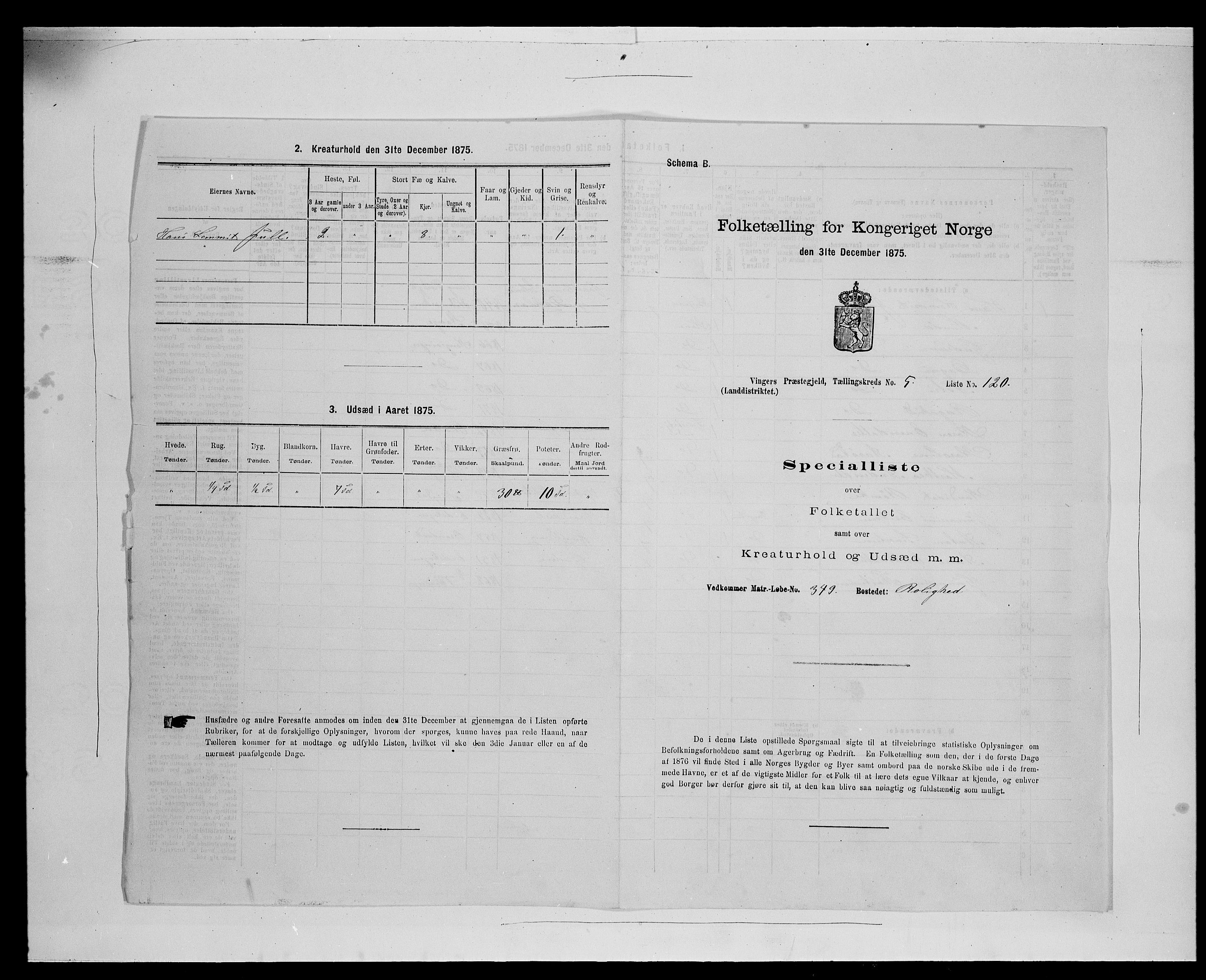 SAH, Folketelling 1875 for 0421L Vinger prestegjeld, Vinger sokn og Austmarka sokn, 1875, s. 938