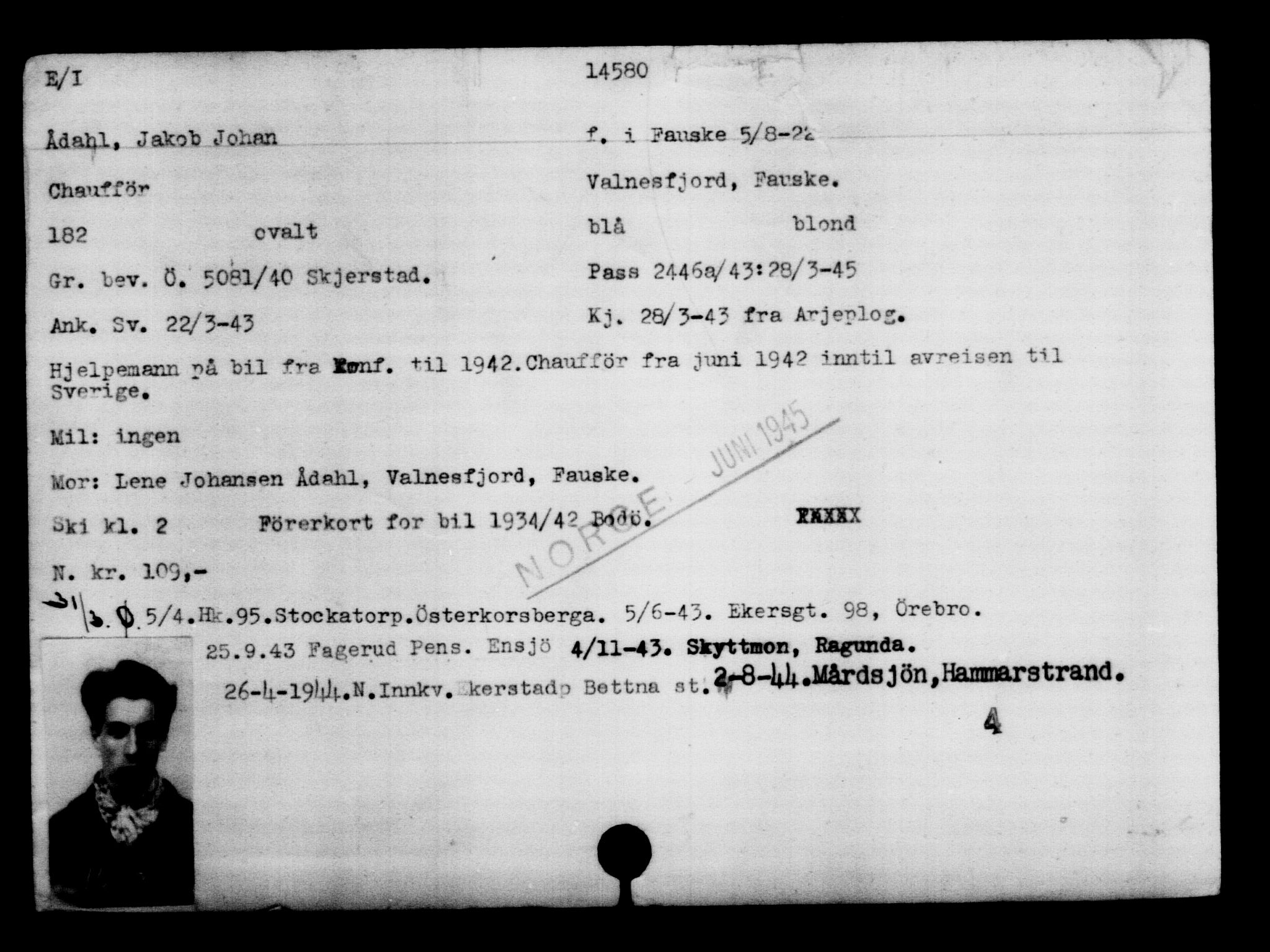 Den Kgl. Norske Legasjons Flyktningskontor, AV/RA-S-6753/V/Va/L0007: Kjesäterkartoteket.  Flyktningenr. 12700-15723, 1940-1945, s. 2171
