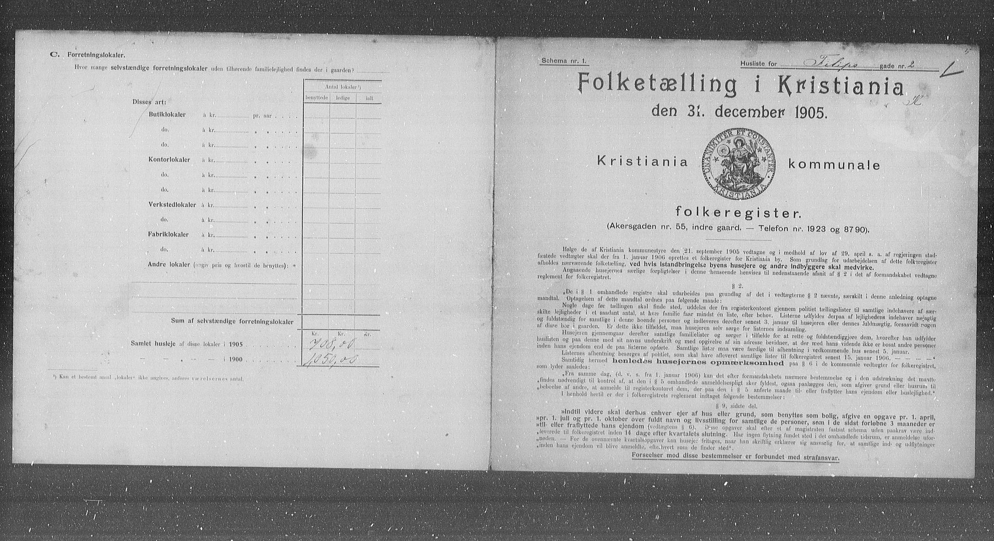 OBA, Kommunal folketelling 31.12.1905 for Kristiania kjøpstad, 1905, s. 12489