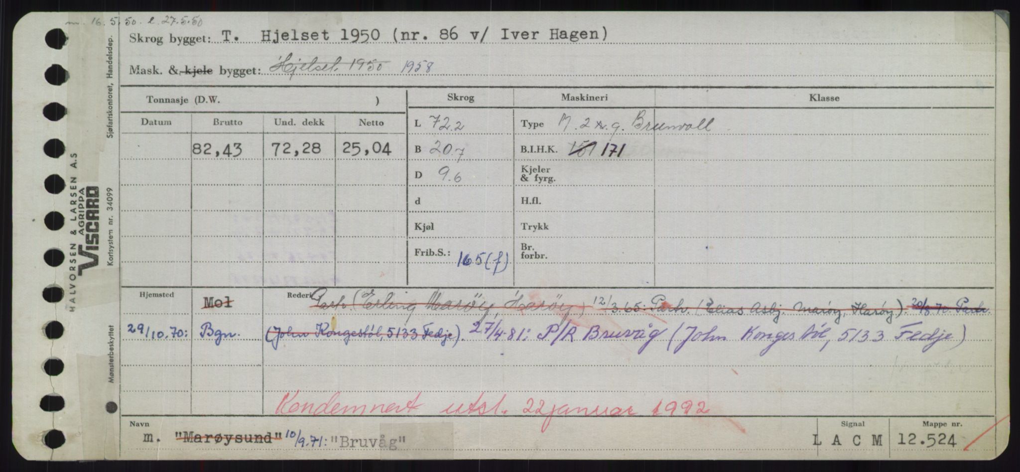 Sjøfartsdirektoratet med forløpere, Skipsmålingen, RA/S-1627/H/Hd/L0005: Fartøy, Br-Byg, s. 451