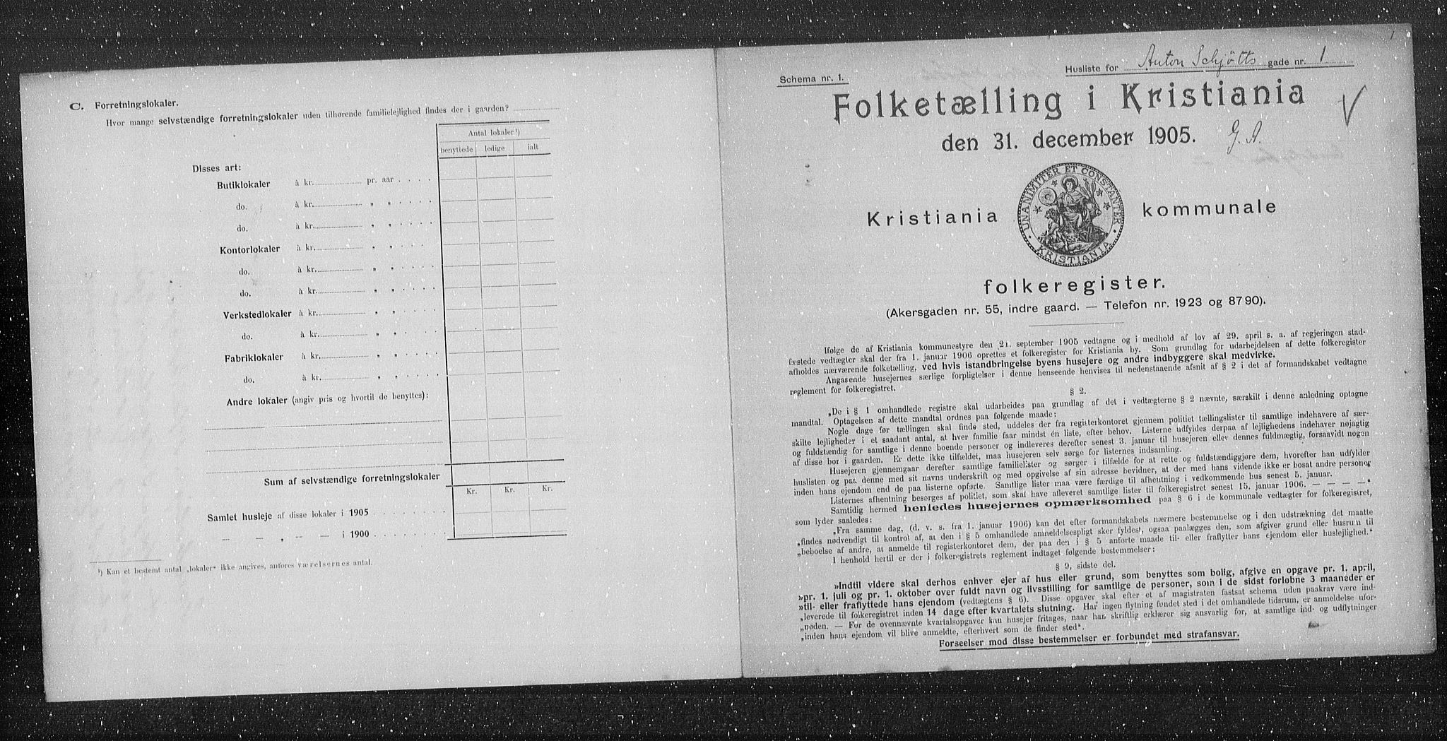 OBA, Kommunal folketelling 31.12.1905 for Kristiania kjøpstad, 1905, s. 701