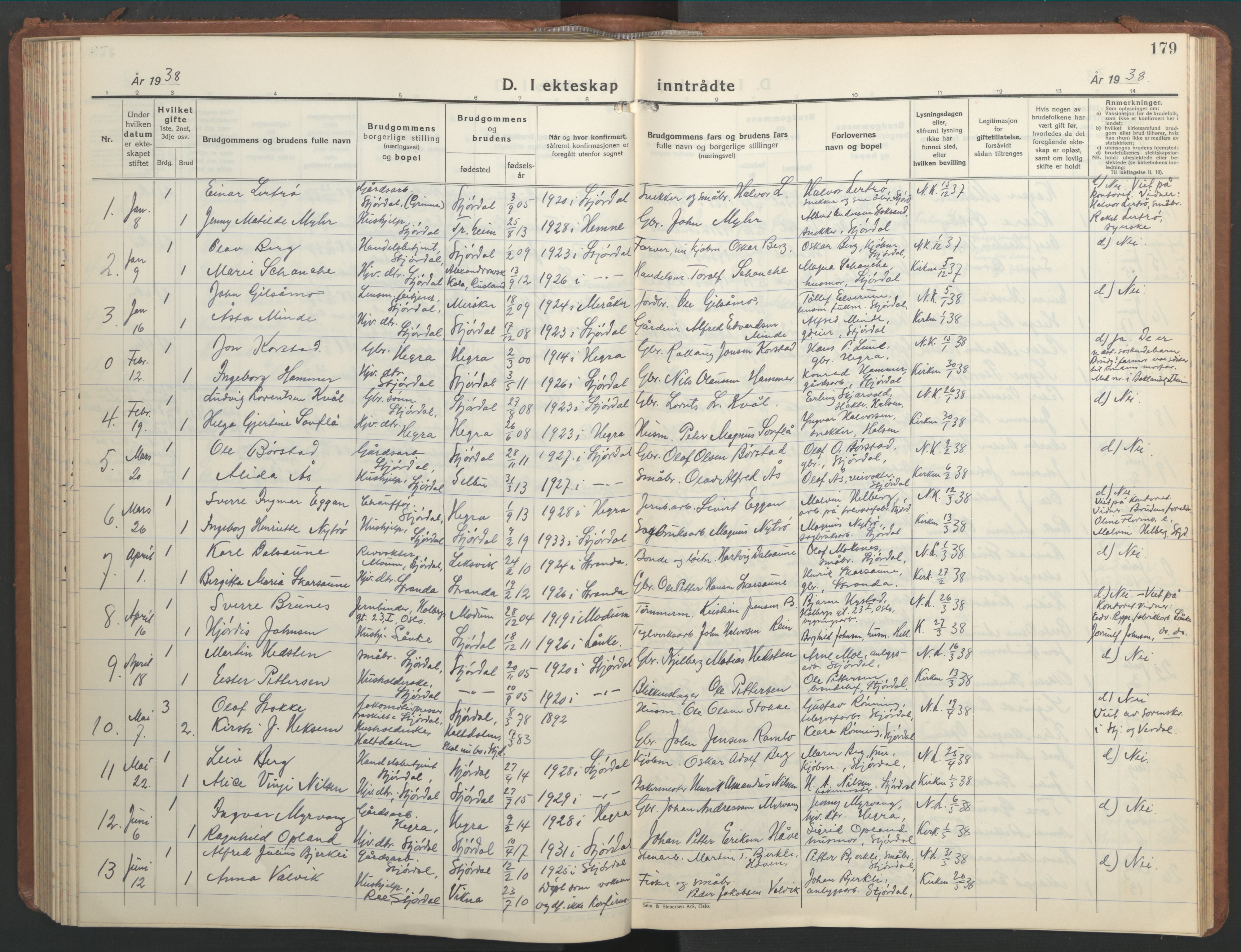 Ministerialprotokoller, klokkerbøker og fødselsregistre - Nord-Trøndelag, AV/SAT-A-1458/709/L0089: Klokkerbok nr. 709C03, 1935-1948, s. 179