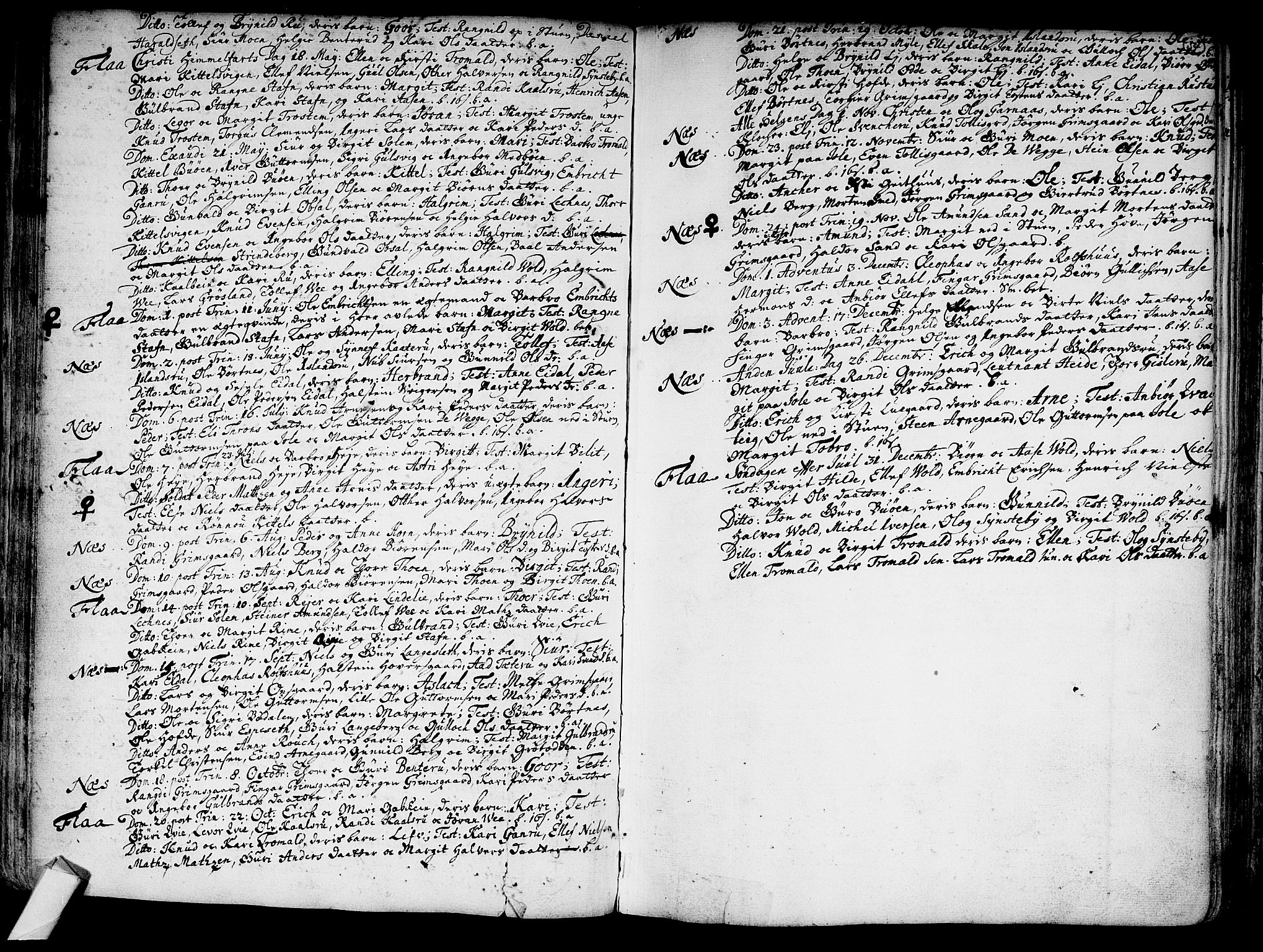 Nes kirkebøker, AV/SAKO-A-236/F/Fa/L0002: Ministerialbok nr. 2, 1707-1759, s. 54