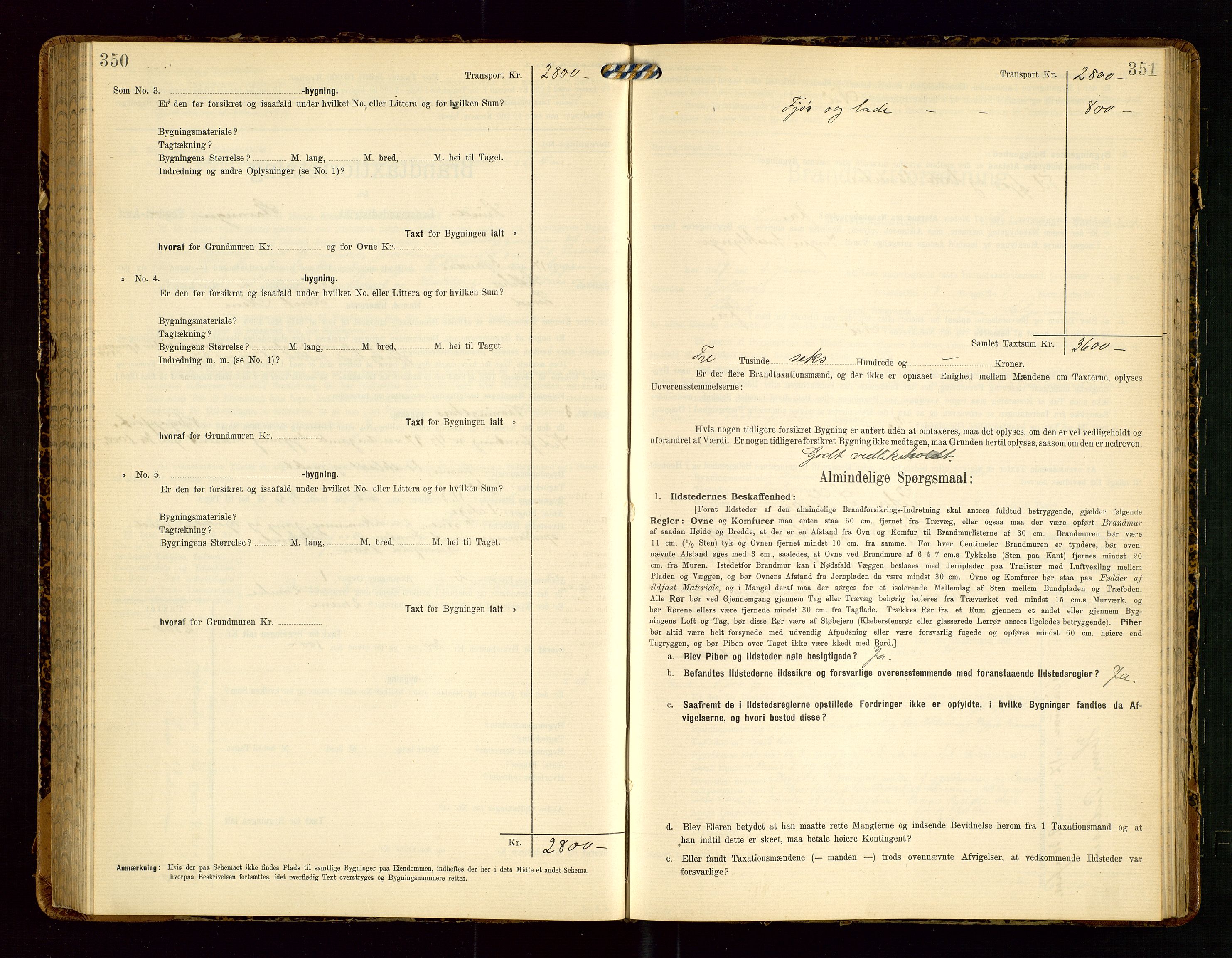 Lund lensmannskontor, AV/SAST-A-100303/Gob/L0002: "Brandtakstprotokol", 1908-1918, s. 350-351