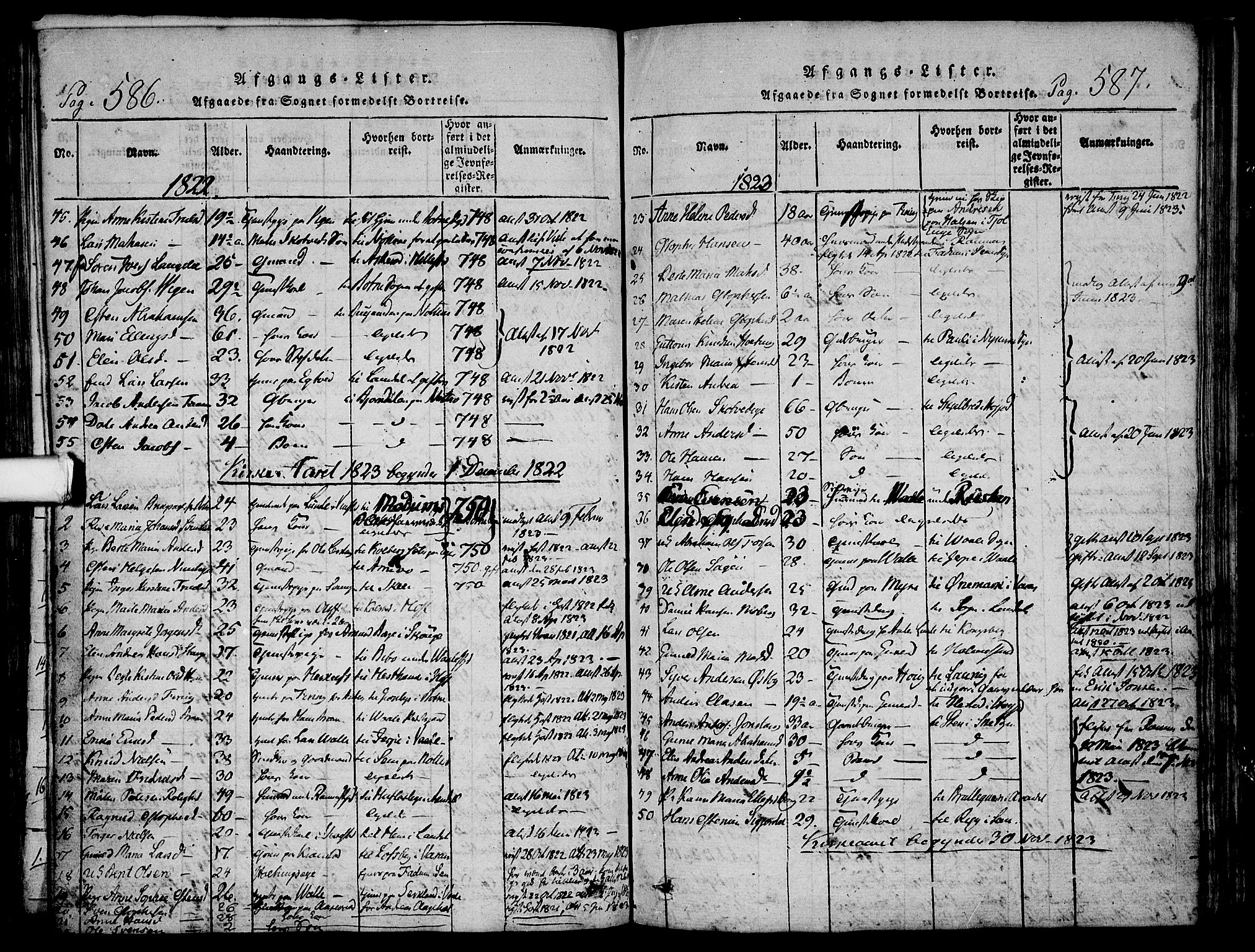 Ramnes kirkebøker, AV/SAKO-A-314/F/Fa/L0004: Ministerialbok nr. I 4, 1813-1840, s. 586-587
