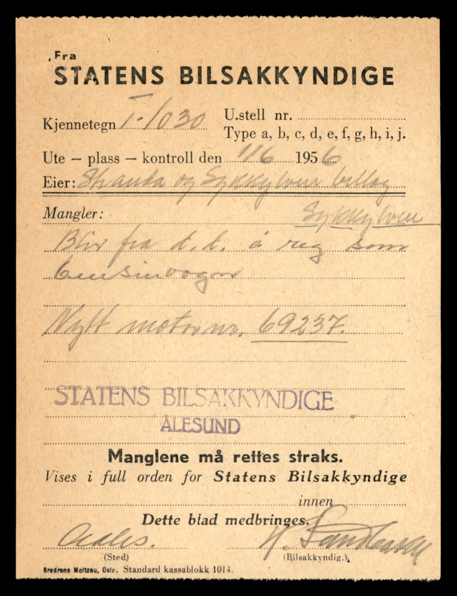 Møre og Romsdal vegkontor - Ålesund trafikkstasjon, AV/SAT-A-4099/F/Fe/L0009: Registreringskort for kjøretøy T 896 - T 1049, 1927-1998, s. 2511