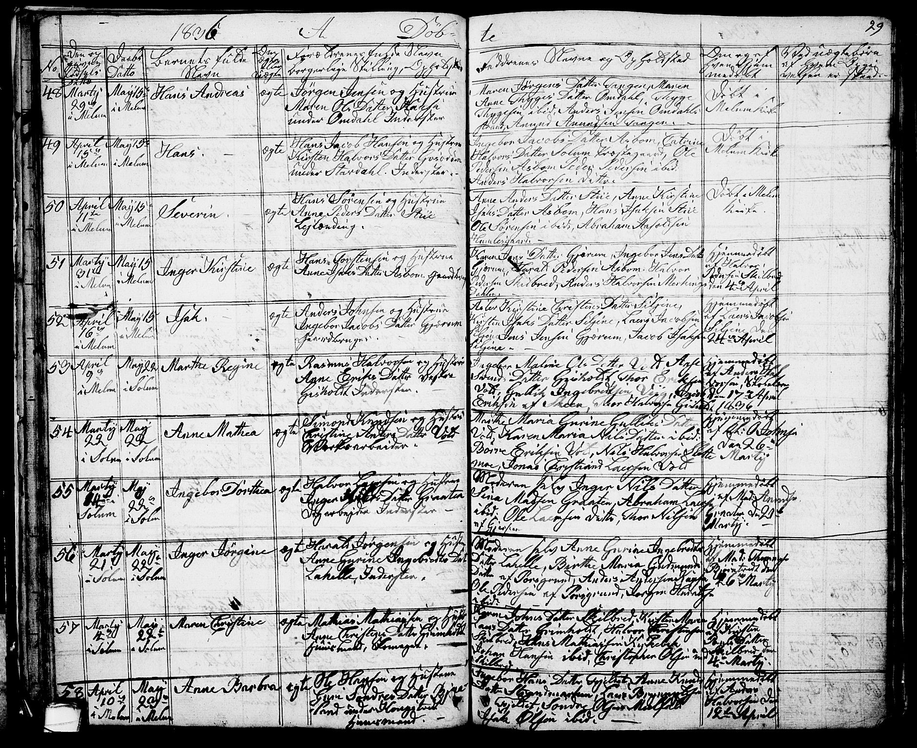 Solum kirkebøker, SAKO/A-306/G/Ga/L0002: Klokkerbok nr. I 2, 1834-1848, s. 29