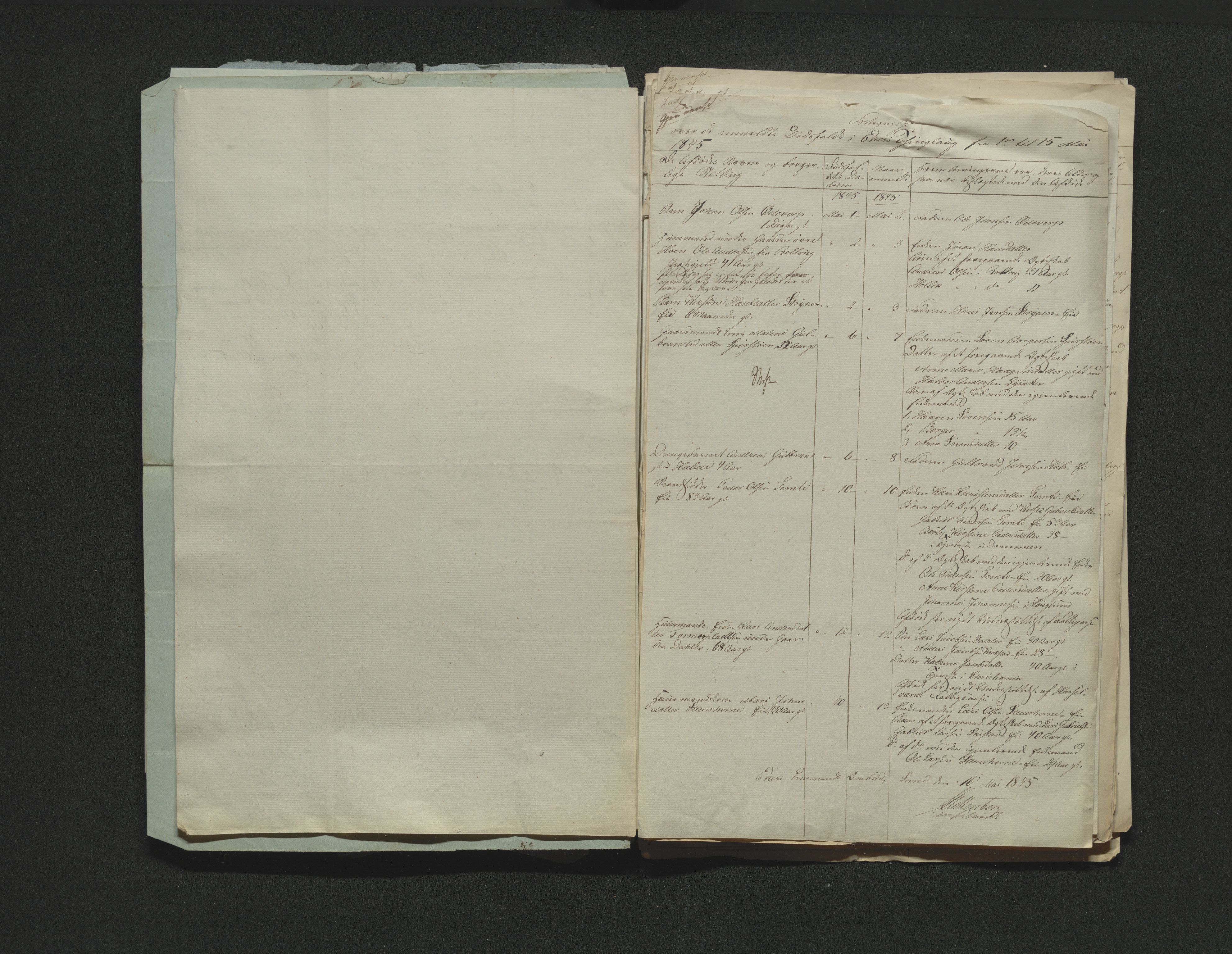 Eiker, Modum og Sigdal sorenskriveri, AV/SAKO-A-123/H/Ha/Hab/L0006: Dødsfallsmeldinger, 1841-1845