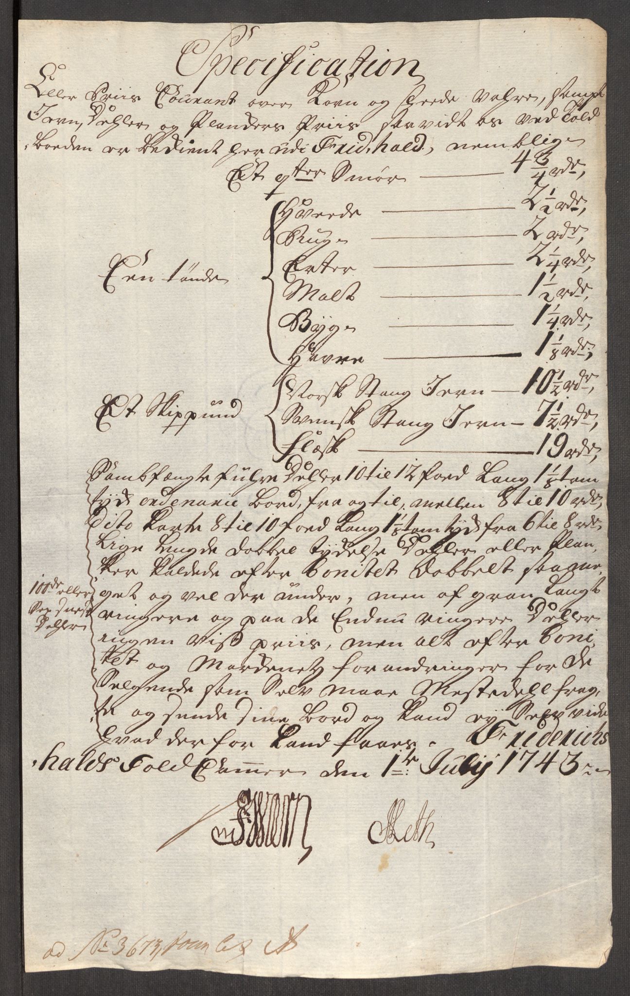 Rentekammeret inntil 1814, Realistisk ordnet avdeling, AV/RA-EA-4070/Oe/L0002: [Ø1]: Priskuranter, 1740-1744, s. 611