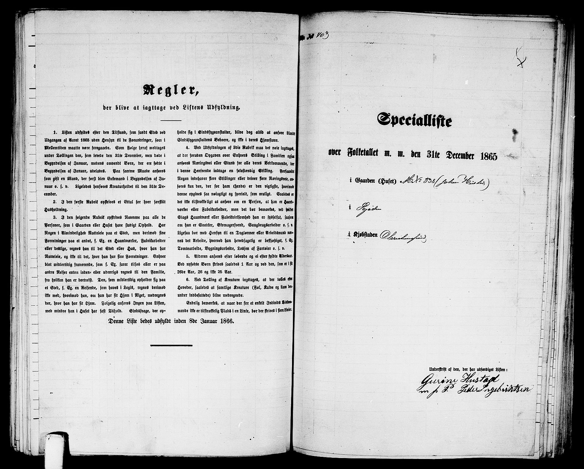 RA, Folketelling 1865 for 1503B Kristiansund prestegjeld, Kristiansund kjøpstad, 1865, s. 821