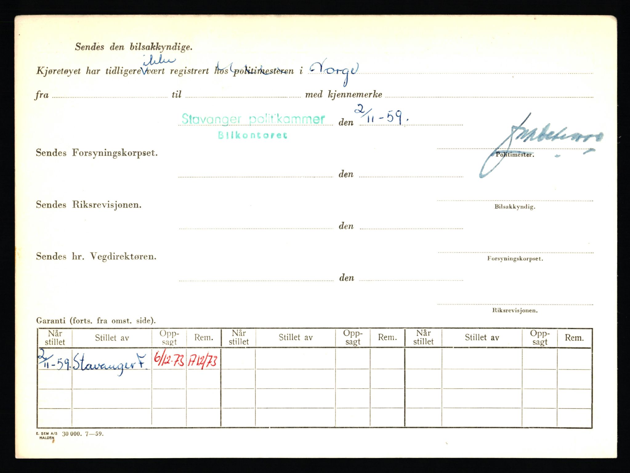 Stavanger trafikkstasjon, AV/SAST-A-101942/0/F/L0010: L-3350 - L-3699, 1930-1971, s. 1152