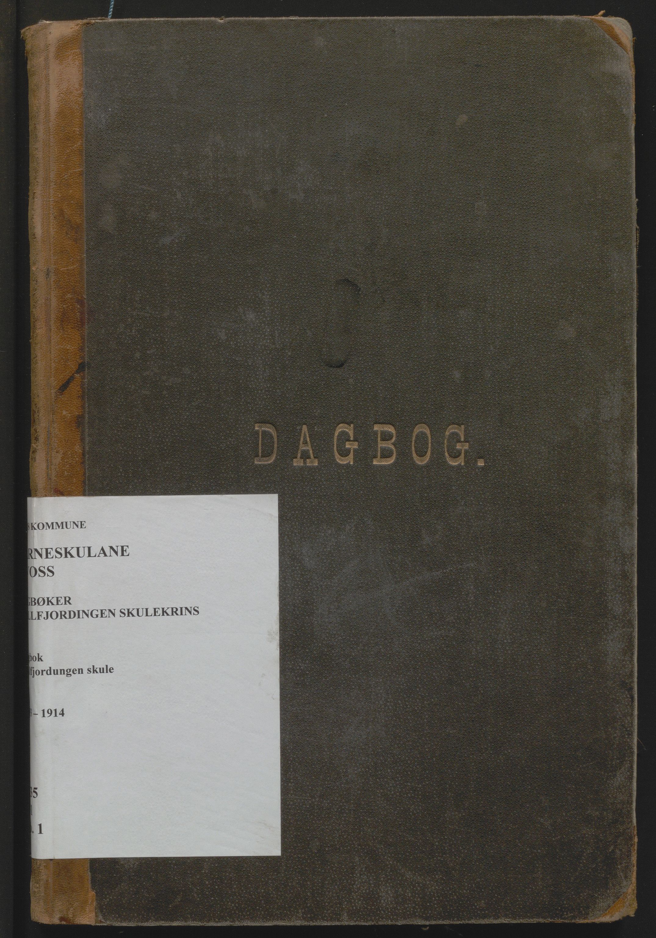 Voss kommune. Barneskulane, IKAH/1235-231/G/Gb/L0001: Dagbok for Gullfjordungen skule m/inventarliste, 1893-1914
