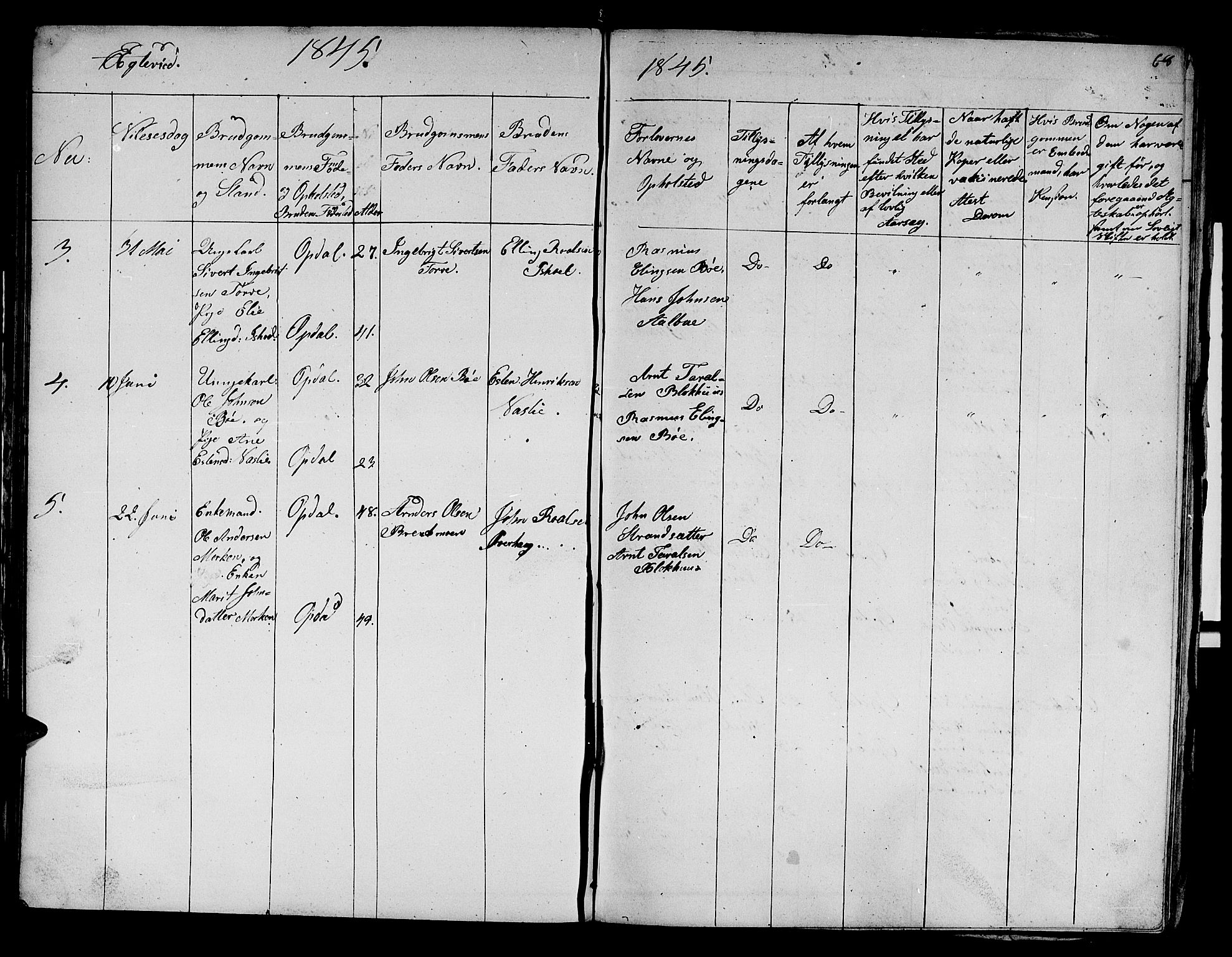 Ministerialprotokoller, klokkerbøker og fødselsregistre - Sør-Trøndelag, SAT/A-1456/679/L0922: Klokkerbok nr. 679C02, 1845-1851, s. 68