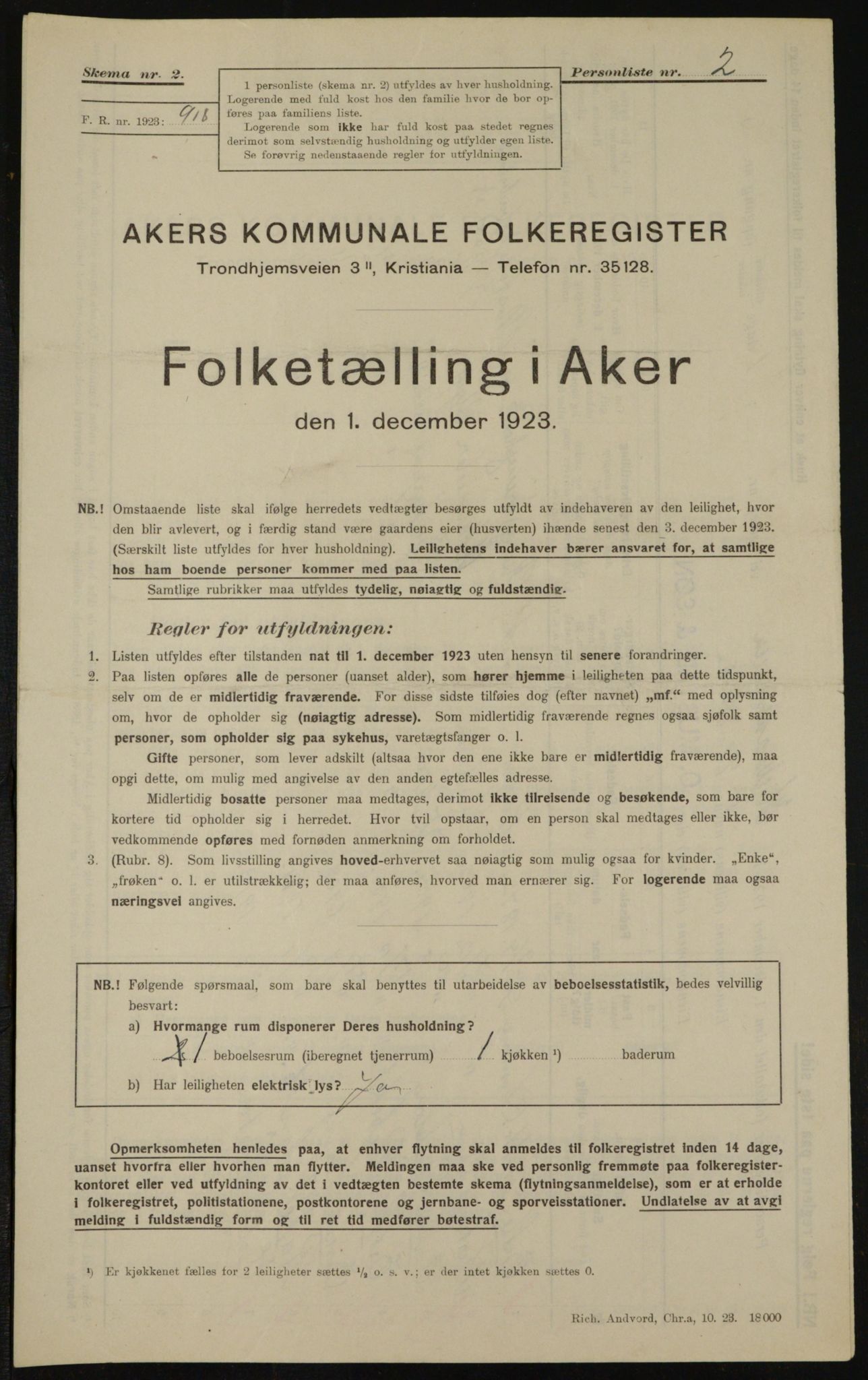 , Kommunal folketelling 1.12.1923 for Aker, 1923, s. 13539