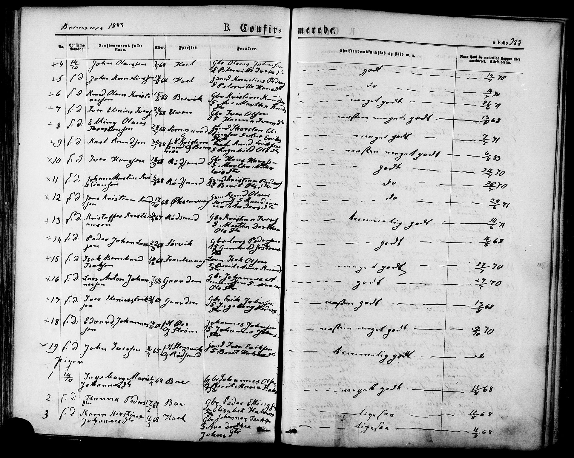 Ministerialprotokoller, klokkerbøker og fødselsregistre - Møre og Romsdal, AV/SAT-A-1454/568/L0806: Ministerialbok nr. 568A12 /3, 1878-1884, s. 283