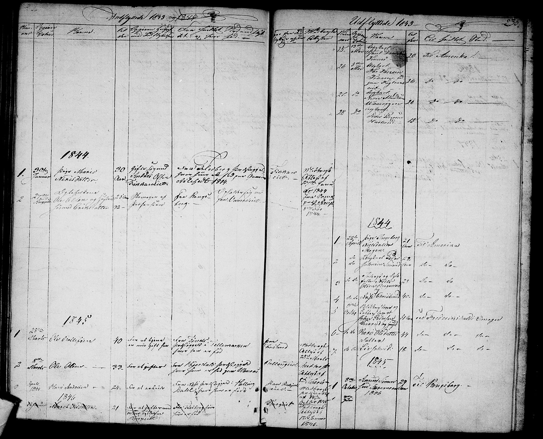 Rollag kirkebøker, AV/SAKO-A-240/G/Ga/L0002: Klokkerbok nr. I 2, 1831-1856, s. 235