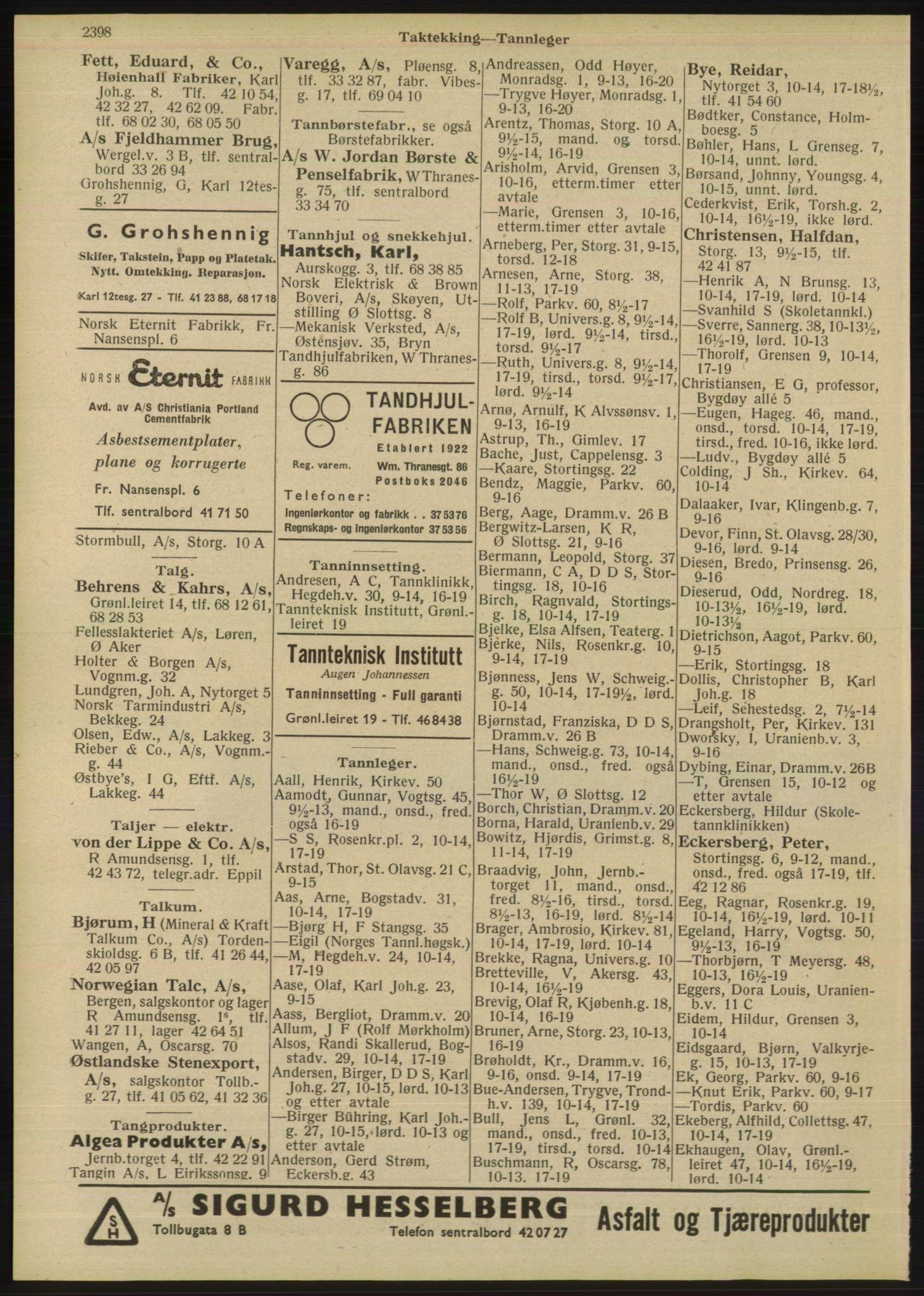 Kristiania/Oslo adressebok, PUBL/-, 1947, s. 2398