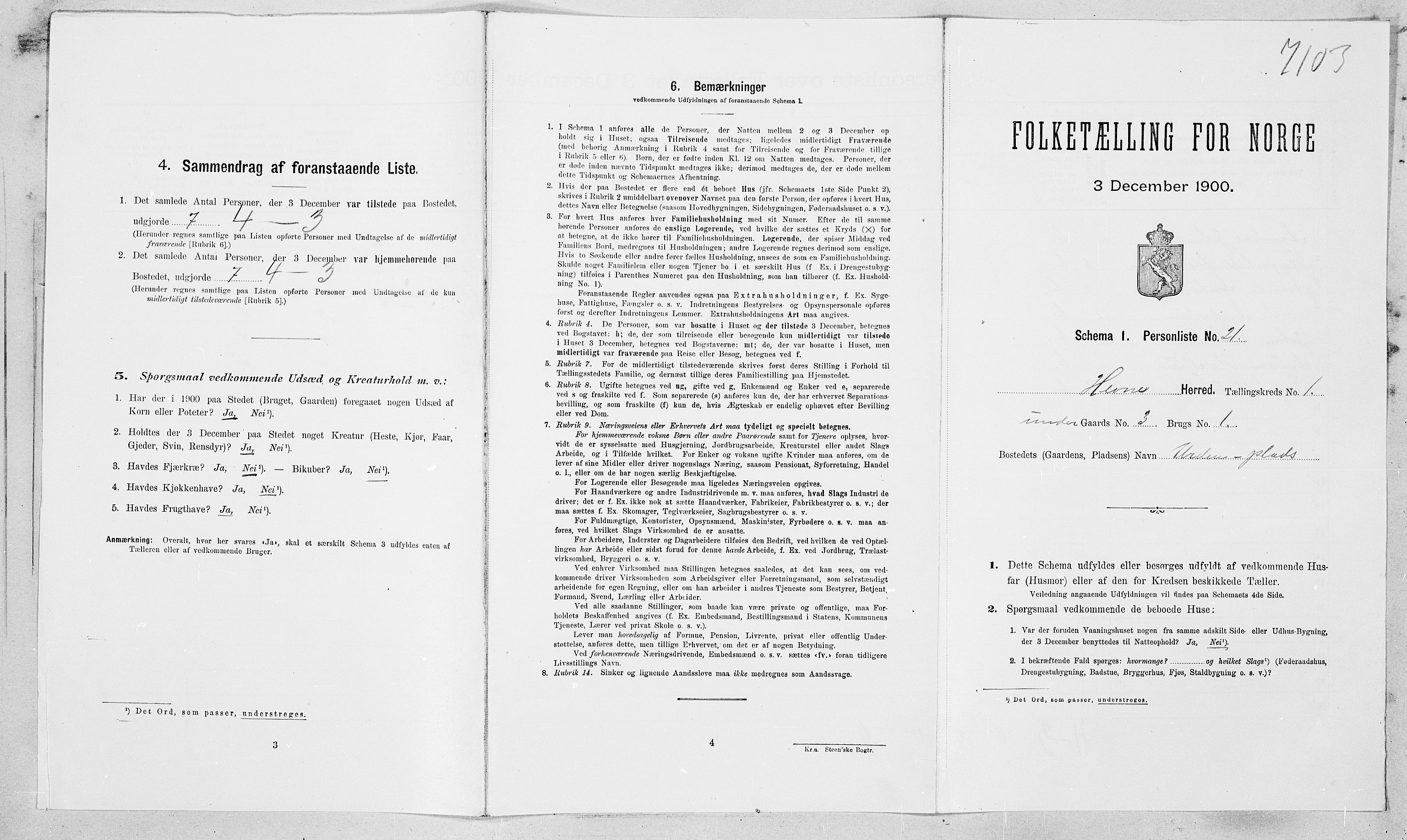 SAT, Folketelling 1900 for 1612 Hemne herred, 1900, s. 155