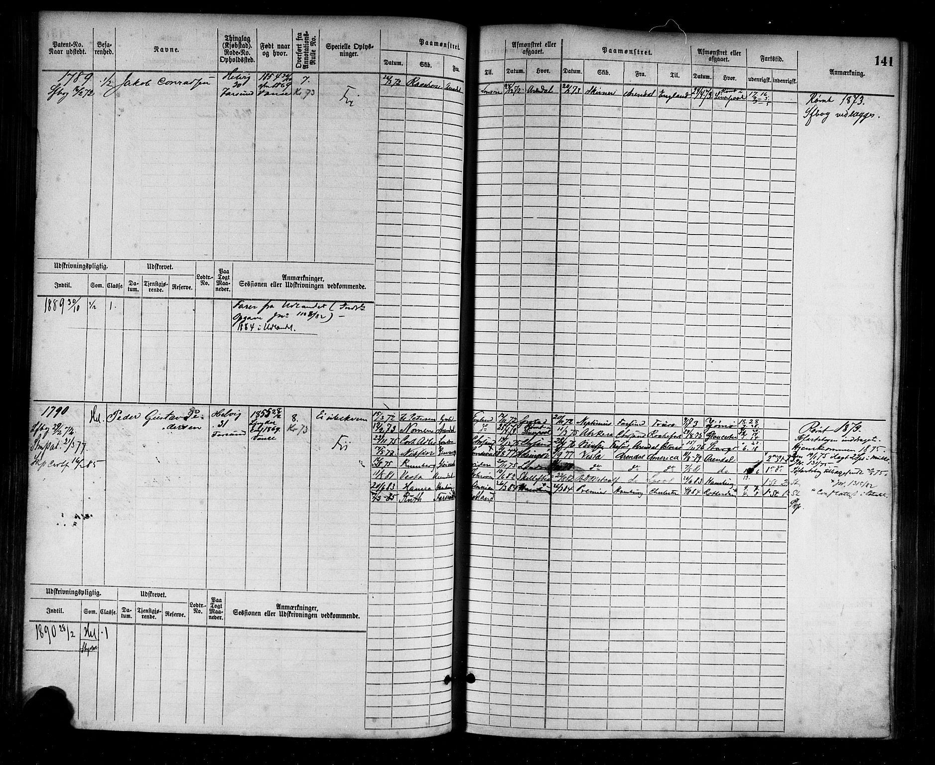 Farsund mønstringskrets, AV/SAK-2031-0017/F/Fb/L0003: Hovedrulle nr 1509-2274, M-6, 1868-1915, s. 147