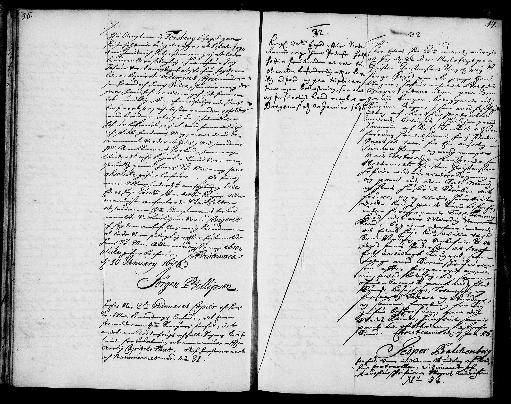 Stattholderembetet 1572-1771, AV/RA-EA-2870/Ae/L0002: Supplikasjons- og resolusjonsprotokoll, 1686, s. 46-47