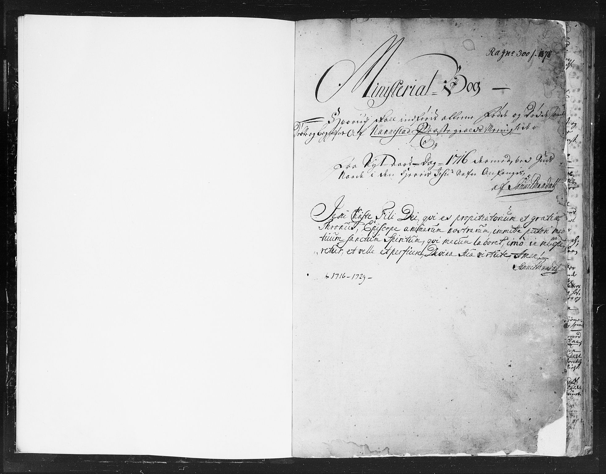 Nannestad prestekontor Kirkebøker, AV/SAO-A-10414a/F/Fa/L0003: Ministerialbok nr. I 3, 1716-1729, s. 1