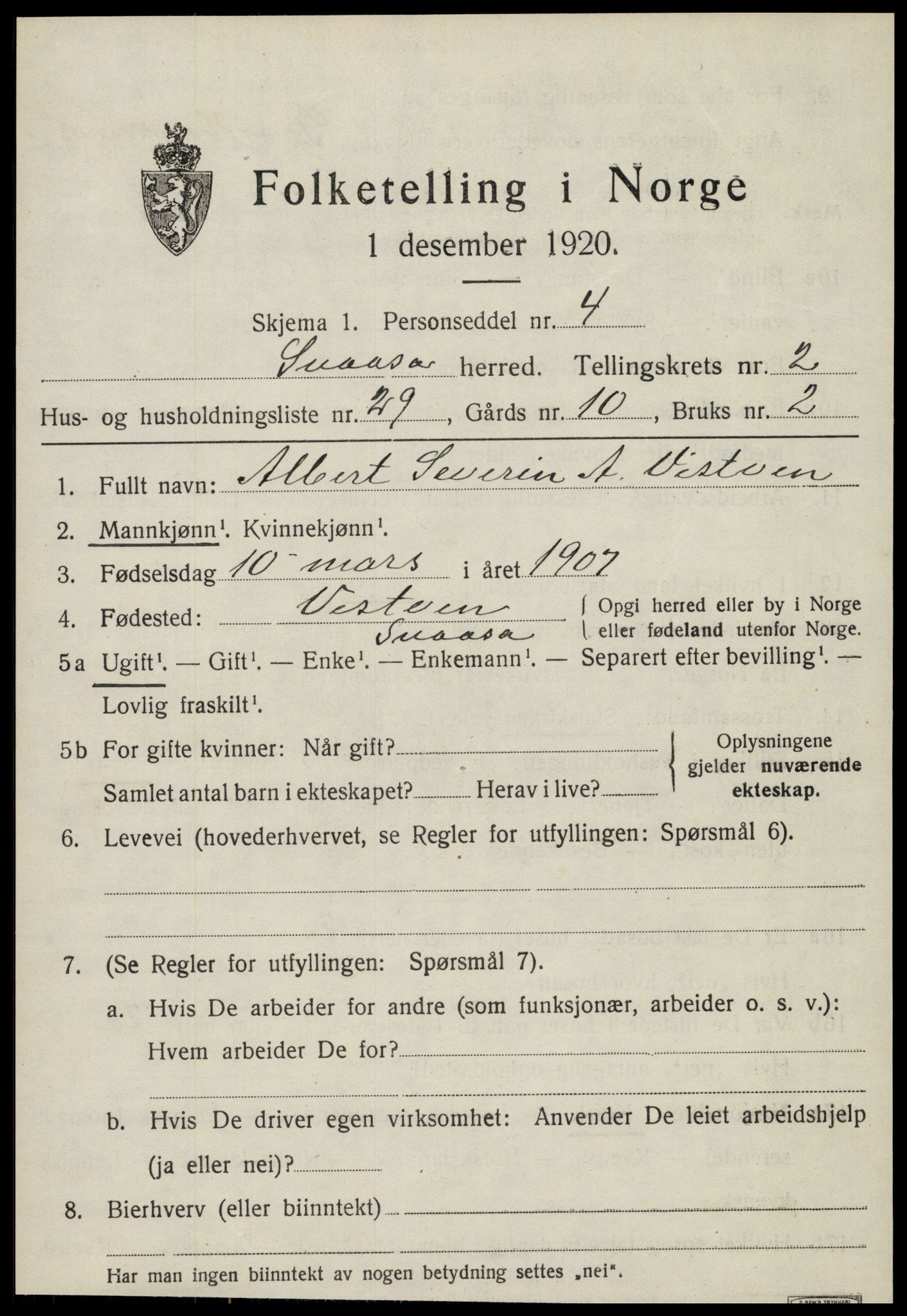 SAT, Folketelling 1920 for 1736 Snåsa herred, 1920, s. 1494