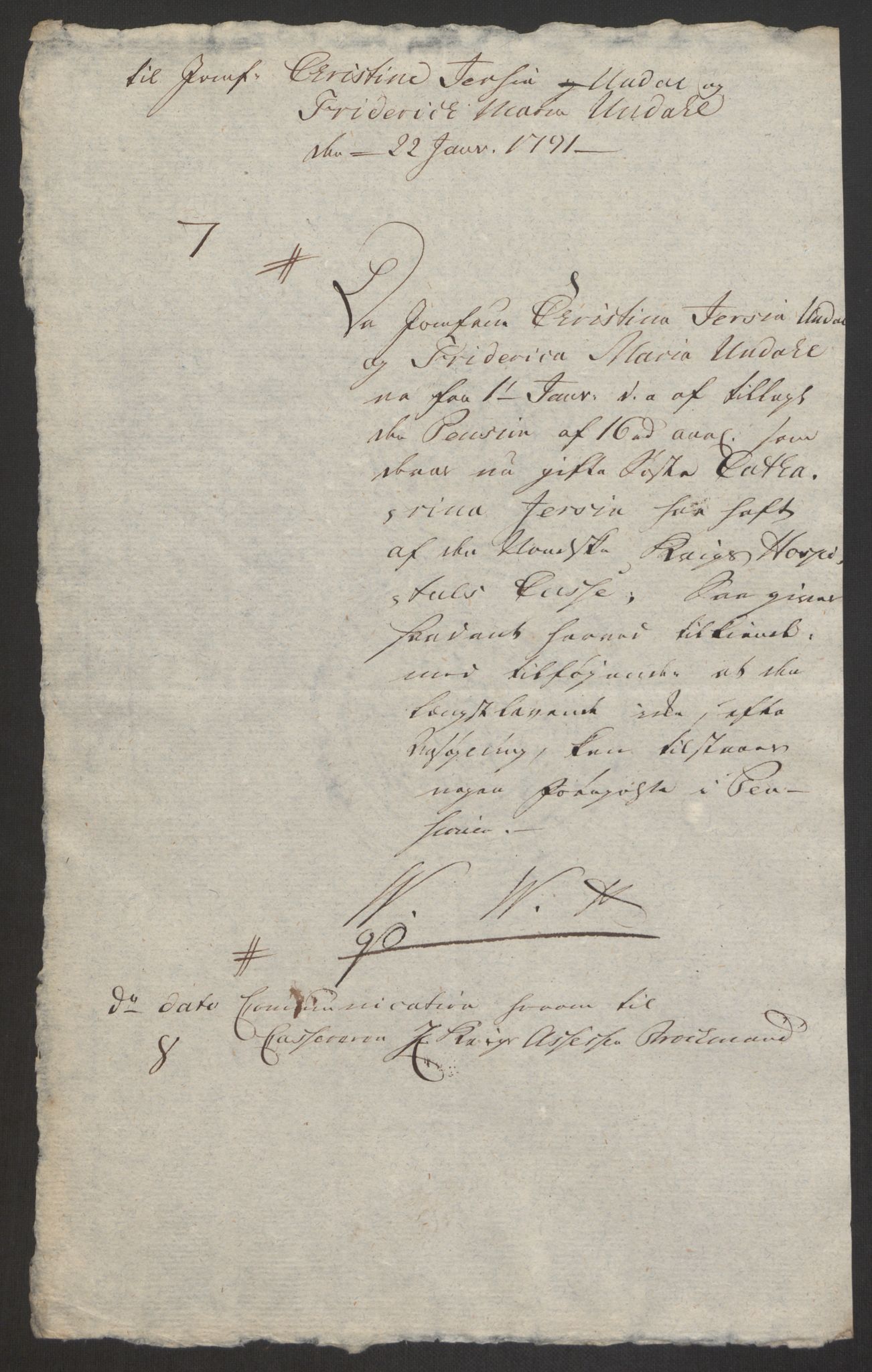 Forsvaret, Den norske kvesthuskasse/krigshospitalkasse, AV/RA-RAFA-1887/F/Fa/L0008: Konsepter, 1790-1793, s. 354