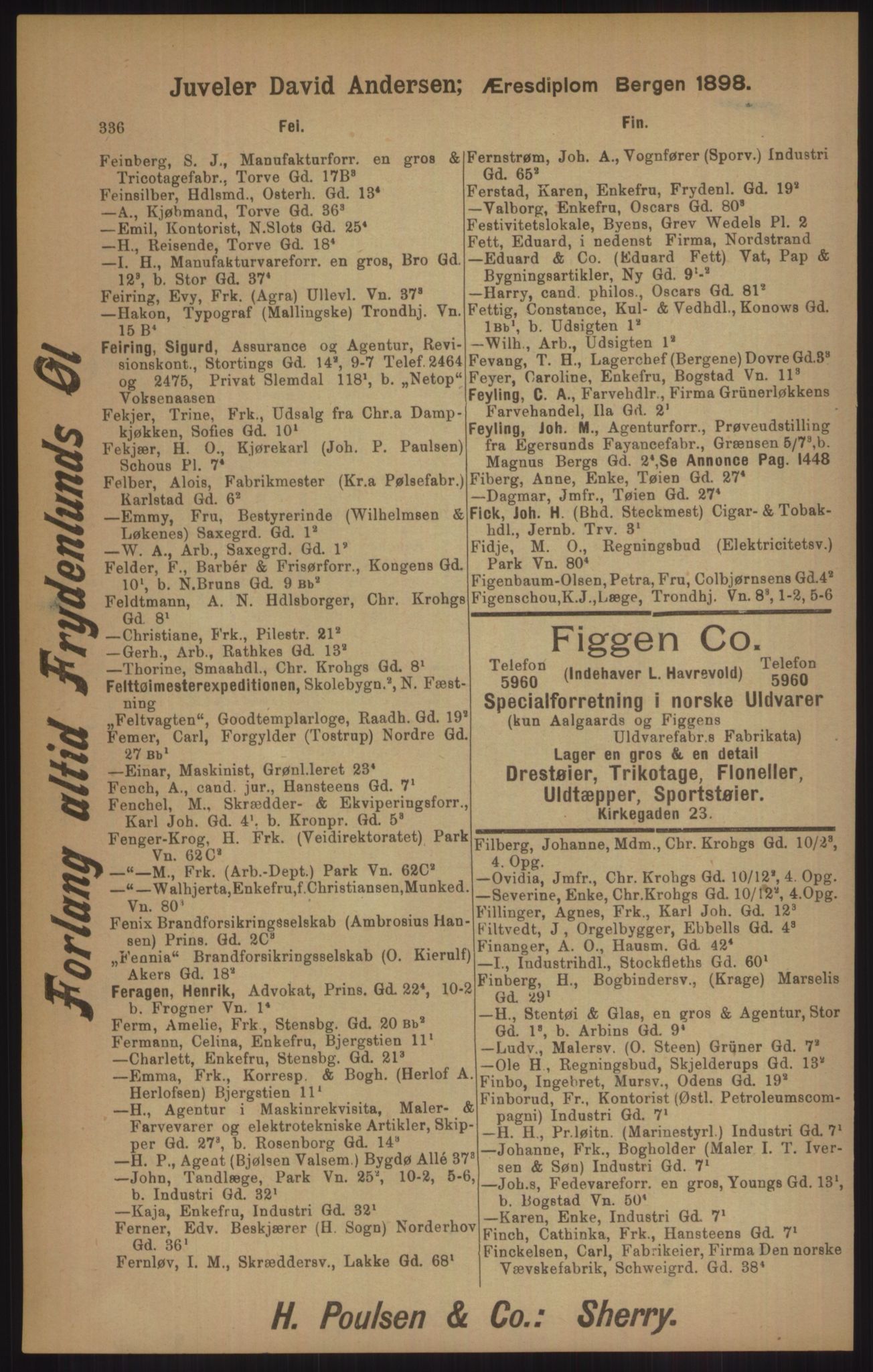 Kristiania/Oslo adressebok, PUBL/-, 1905, s. 336