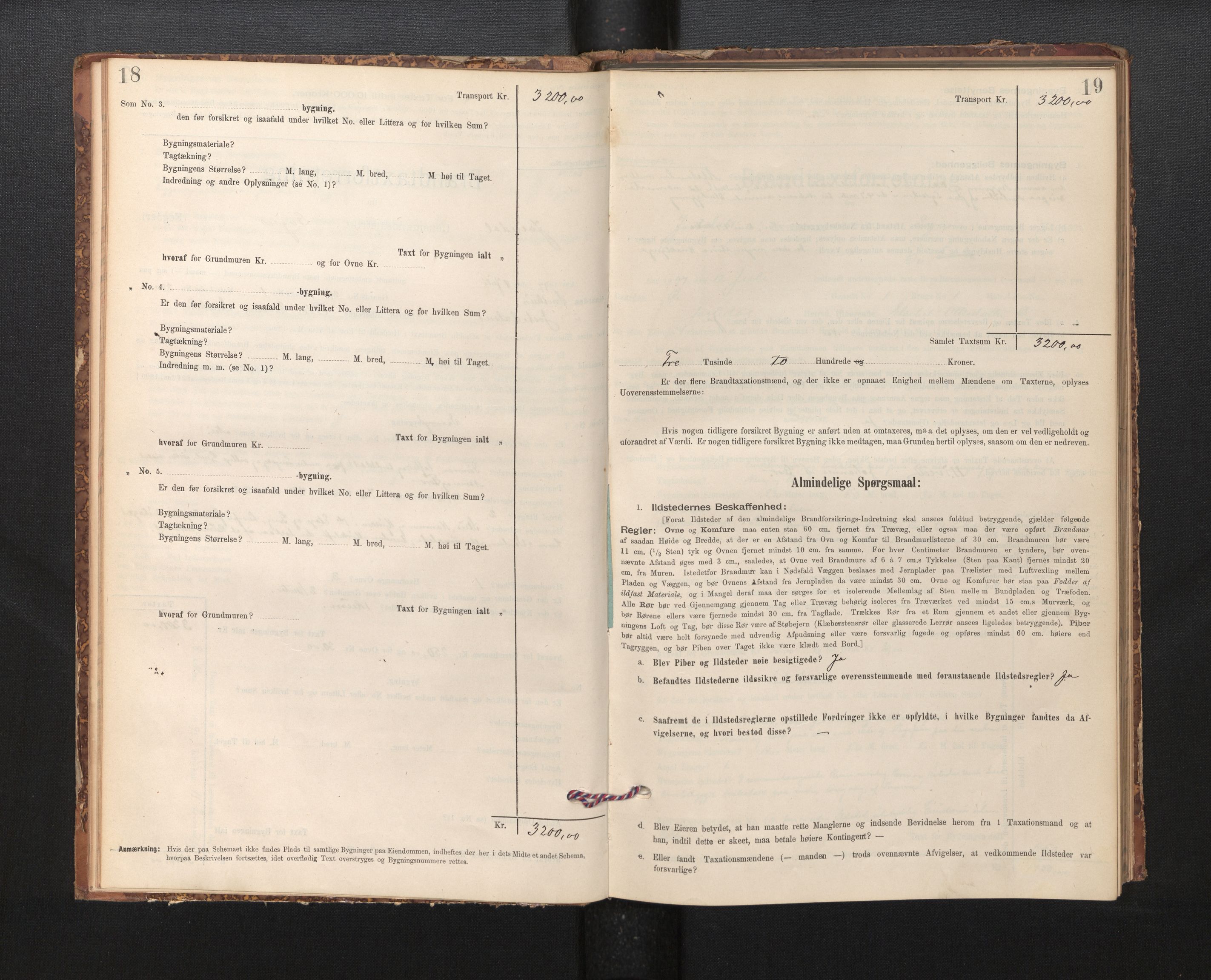 Lensmannen i Jostedal, SAB/A-28601/0012/L0003: Branntakstprotokoll, skjematakst, 1895-1906, s. 18-19