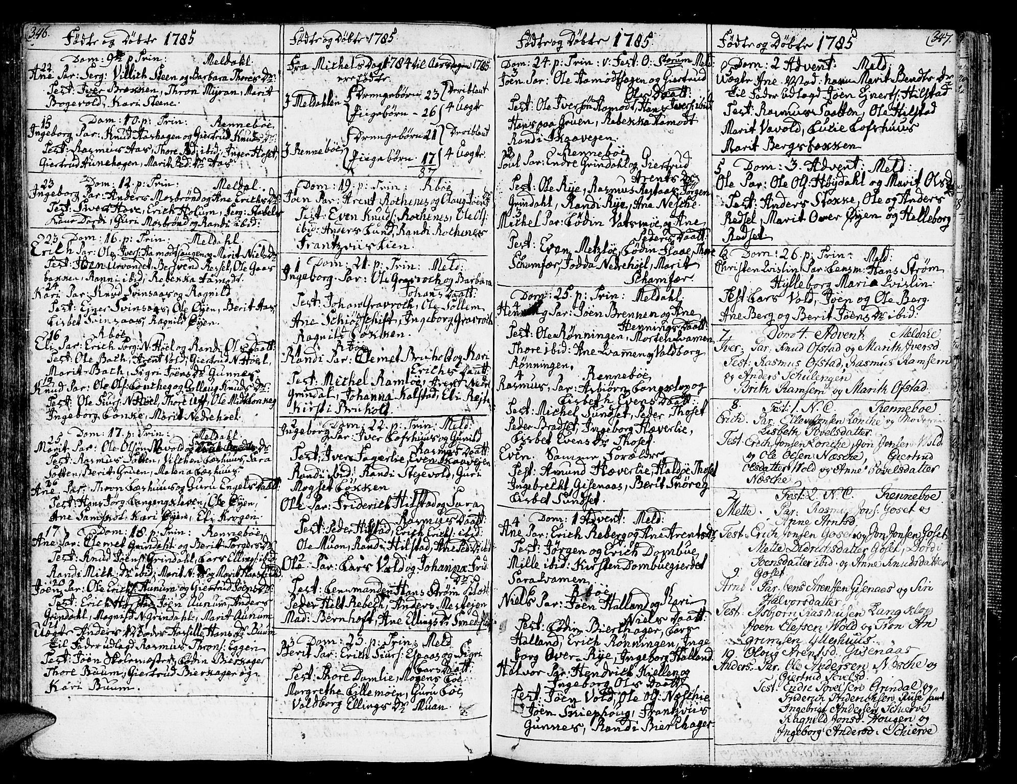Ministerialprotokoller, klokkerbøker og fødselsregistre - Sør-Trøndelag, SAT/A-1456/672/L0852: Ministerialbok nr. 672A05, 1776-1815, s. 346-347