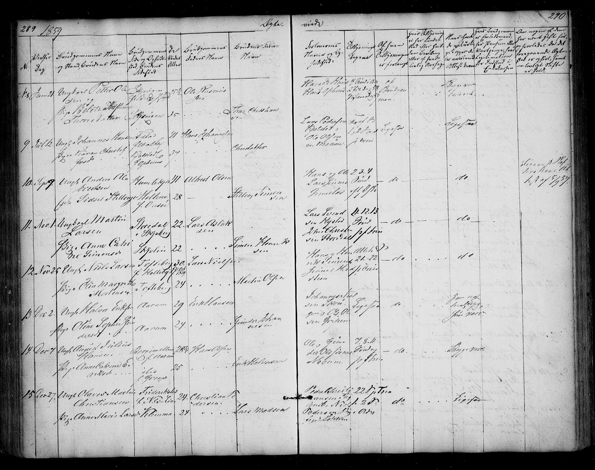 Borge prestekontor Kirkebøker, SAO/A-10903/F/Fa/L0005: Ministerialbok nr. I 5, 1848-1860, s. 289-290