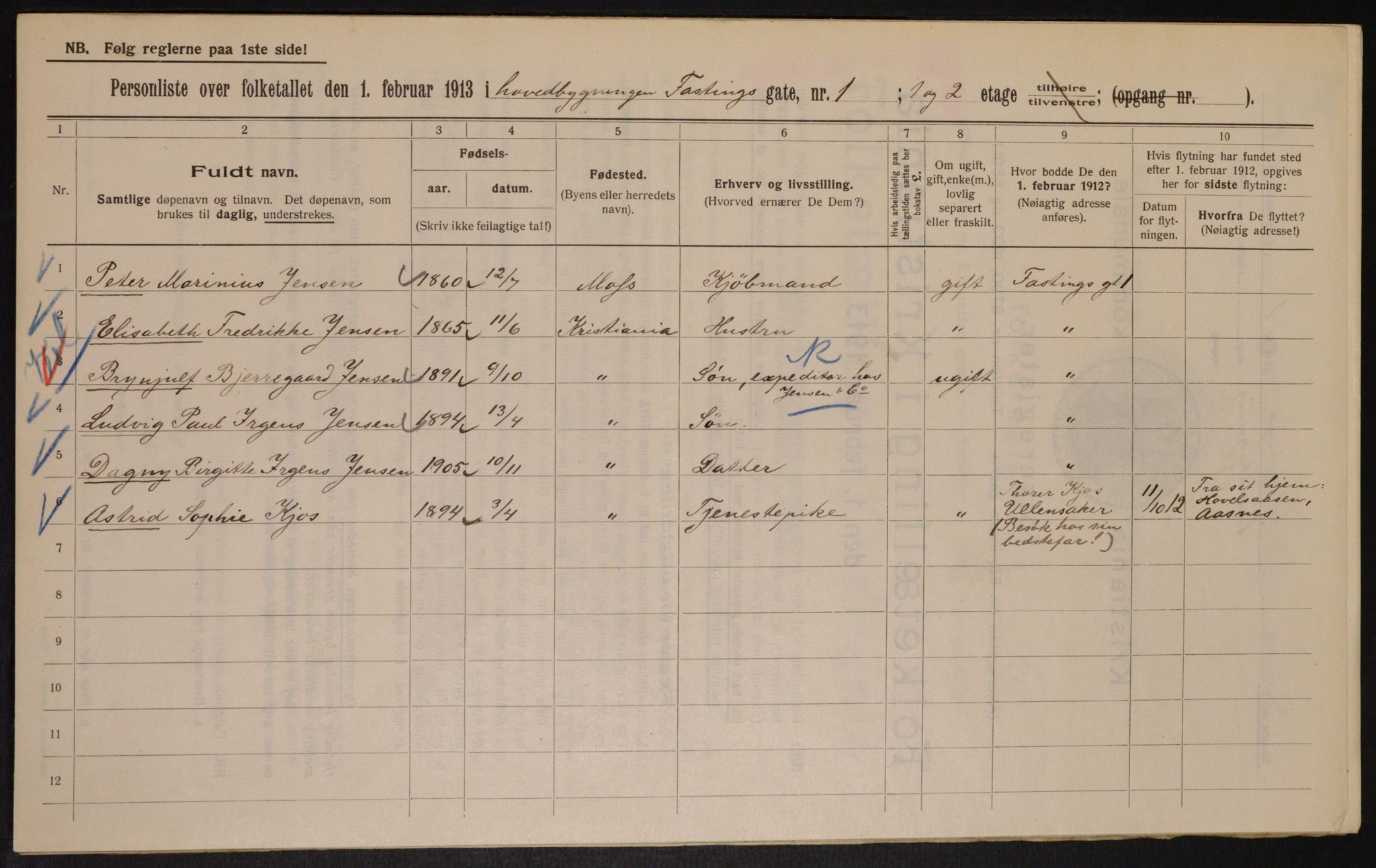 OBA, Kommunal folketelling 1.2.1913 for Kristiania, 1913, s. 23757