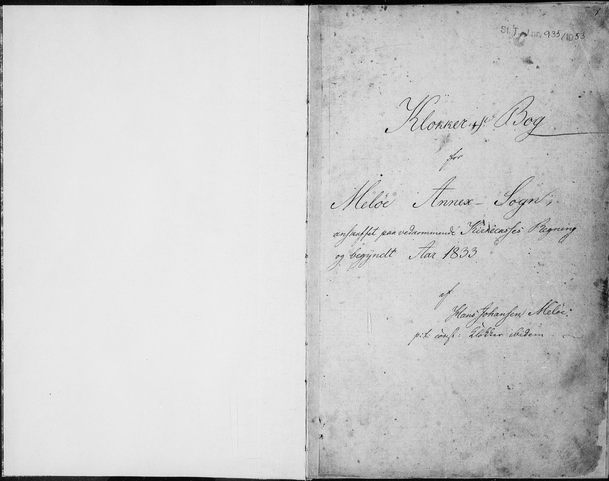 Ministerialprotokoller, klokkerbøker og fødselsregistre - Nordland, AV/SAT-A-1459/843/L0632: Klokkerbok nr. 843C01, 1833-1853, s. 0-1