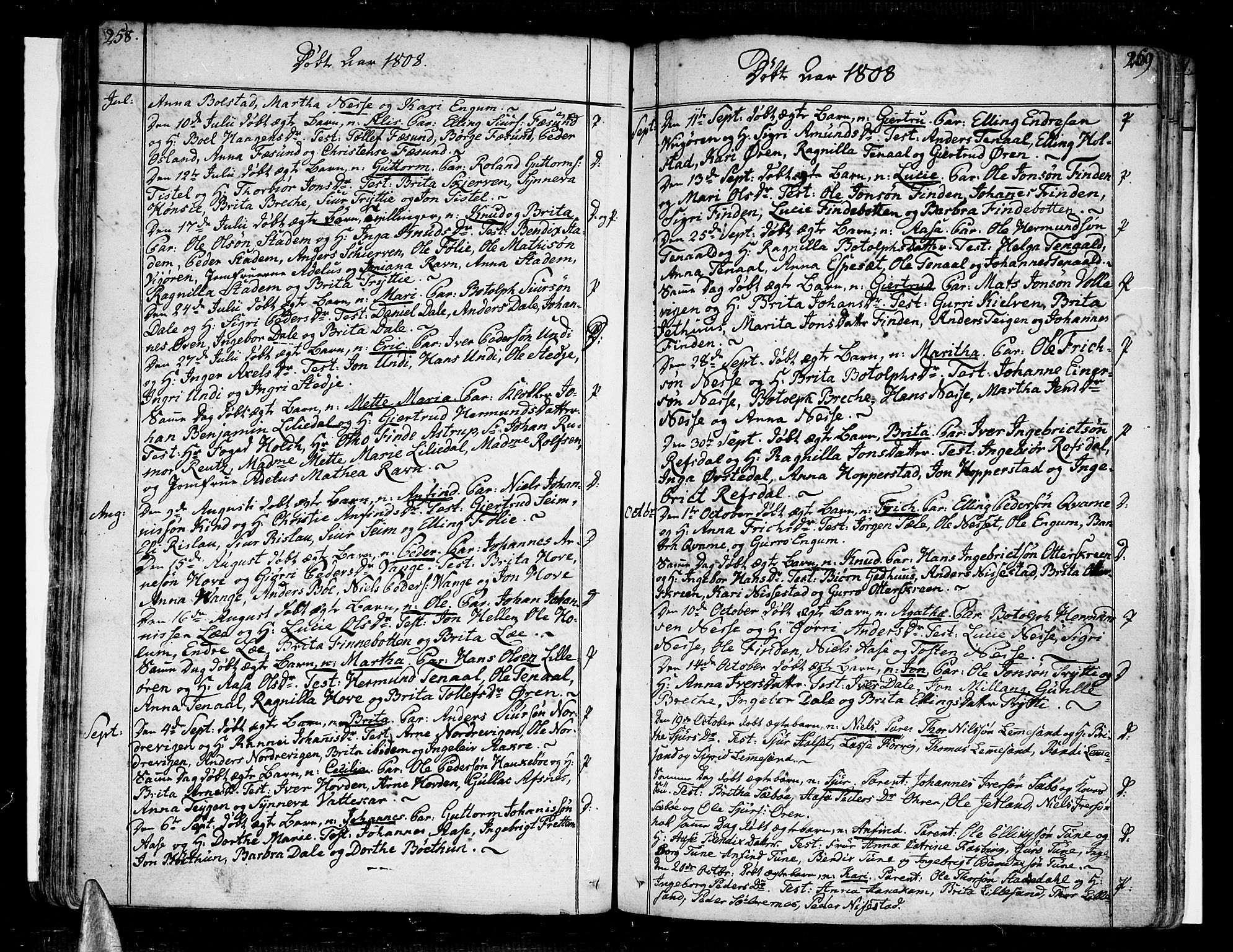 Vik sokneprestembete, AV/SAB-A-81501/H/Haa/Haaa/L0005: Ministerialbok nr. A 5, 1787-1820, s. 258-259