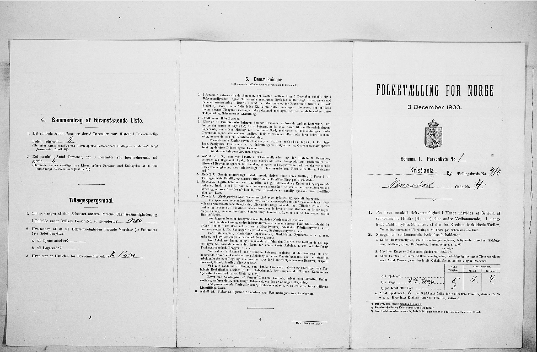 SAO, Folketelling 1900 for 0301 Kristiania kjøpstad, 1900, s. 62525