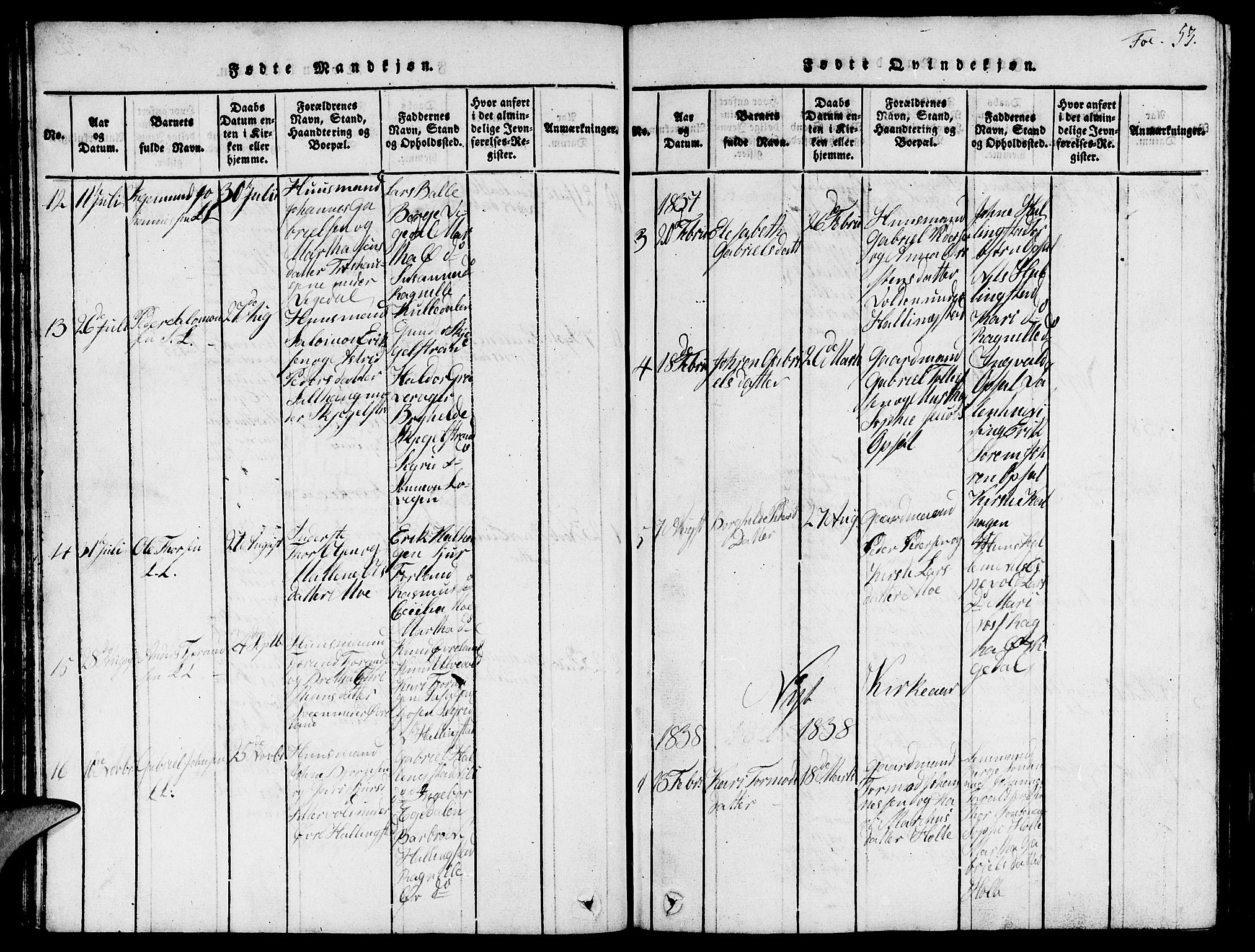 Vikedal sokneprestkontor, AV/SAST-A-101840/01/V: Klokkerbok nr. B 1, 1816-1853, s. 53