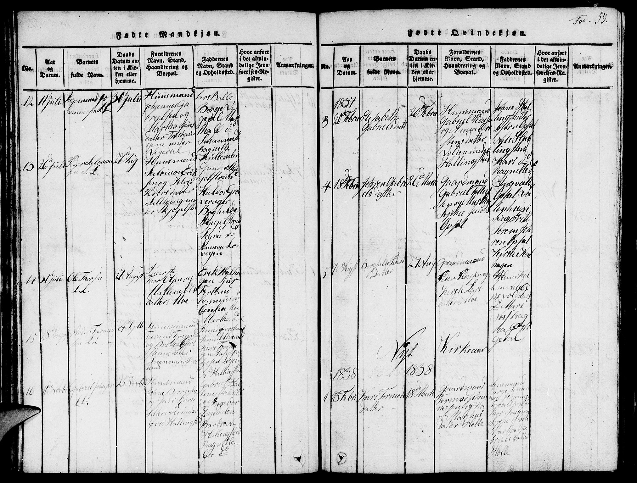 Vikedal sokneprestkontor, SAST/A-101840/01/V: Klokkerbok nr. B 1, 1816-1853, s. 53